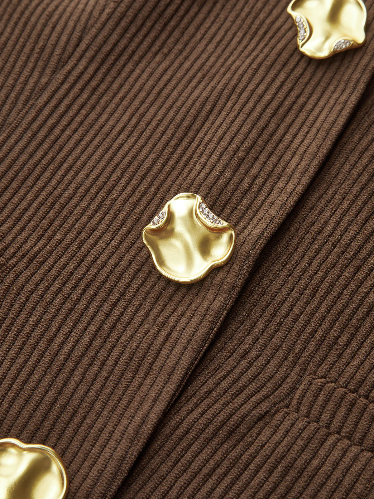 Corduroy V-neck Buttoned Vest - Image 5