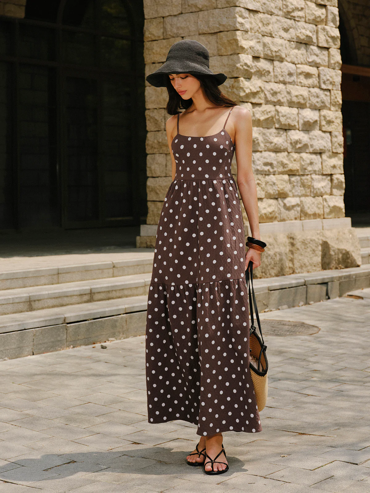 Cotton Backless Polka Dot Dress - Image 2