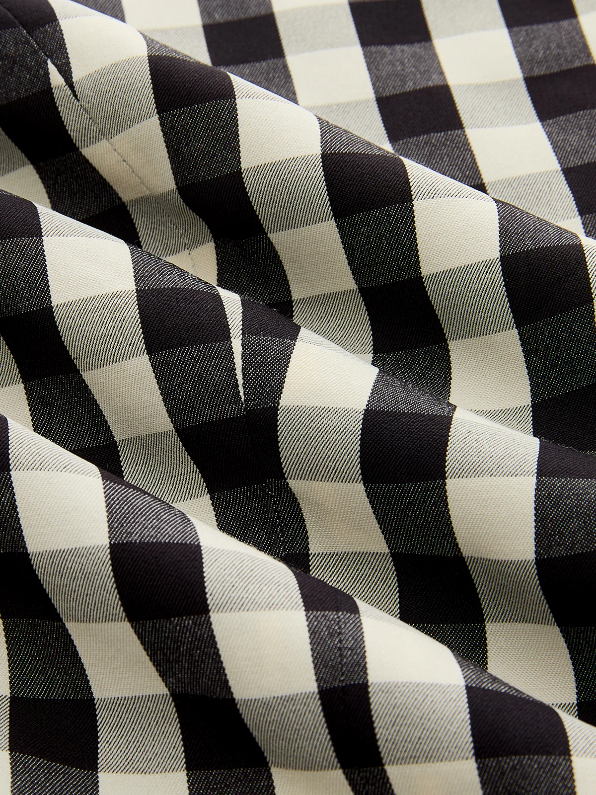 Cotton Blend Gingham Buttoned Halter Top - Image 3