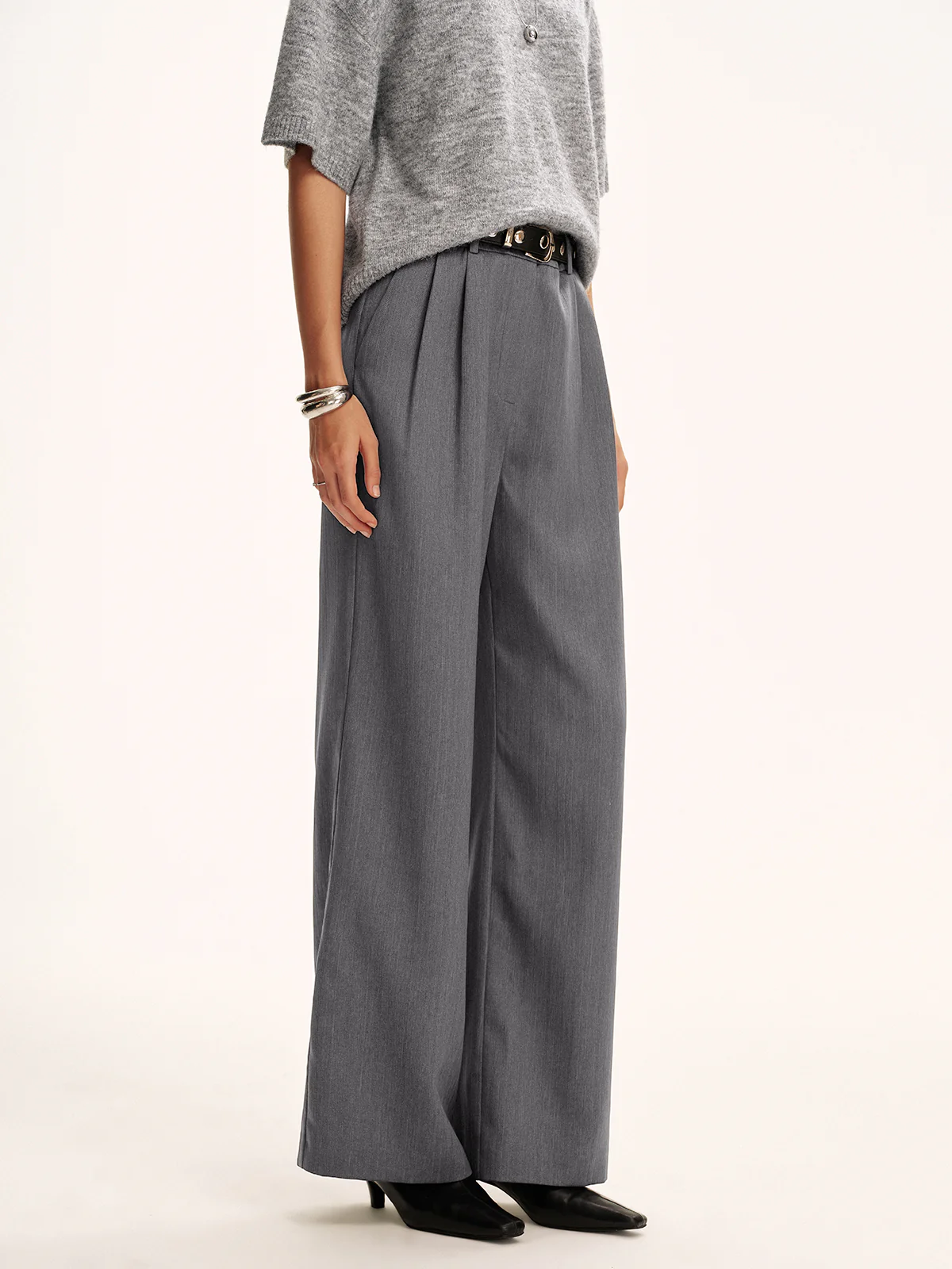 Cotton-Blend Pleated Pants without Belt - Image 5