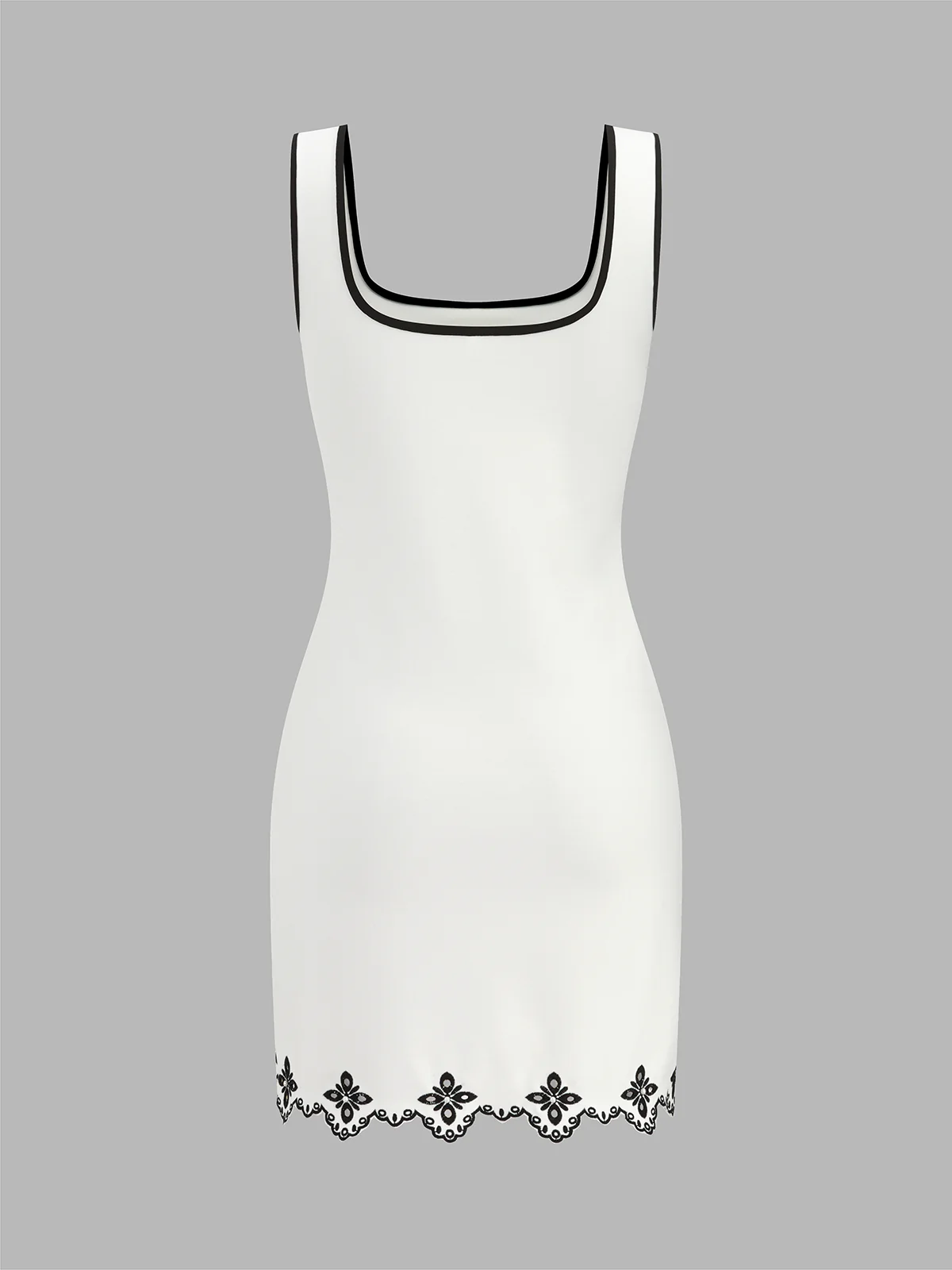 Cotton Blend Sleeveless Embroidered Mini Dress - Image 2