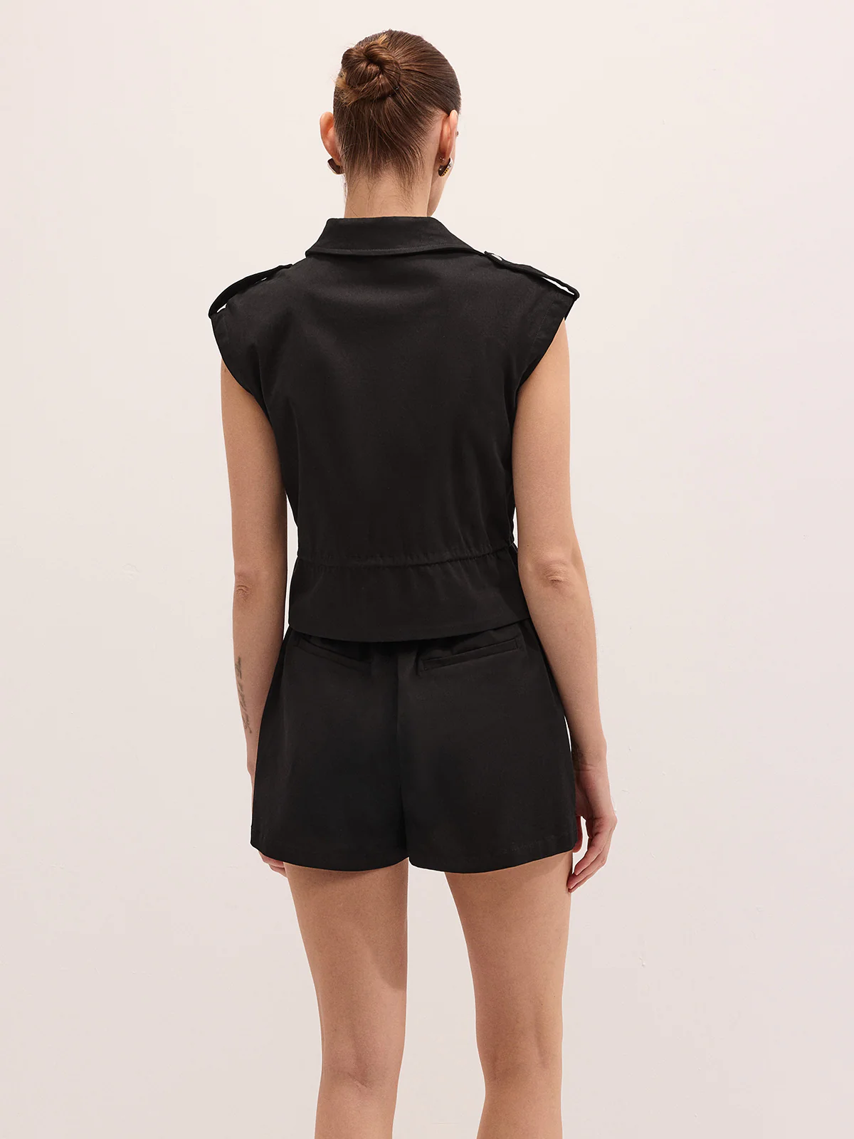 Cotton Blend Utility Vest & Shorts Set - Image 6