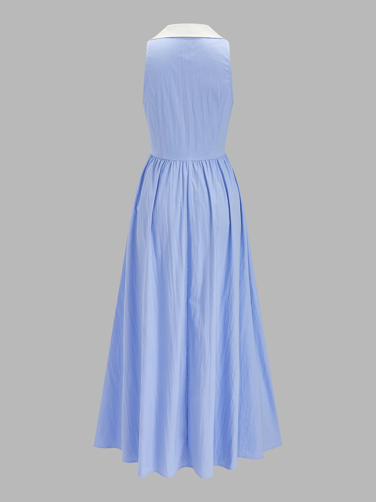 Cotton Blend Sleeveless Collared Maxi Dress - Image 3