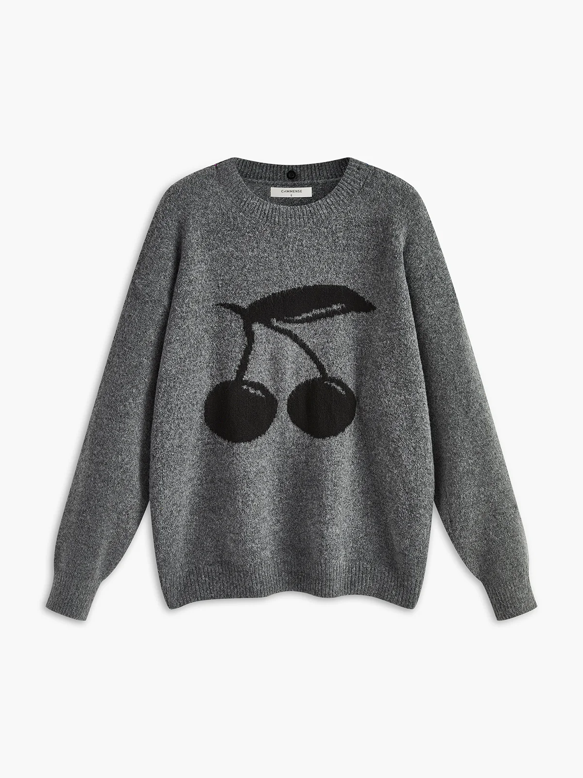 Cotton Blends Cherry Printed Pullover Sweater - Image 4
