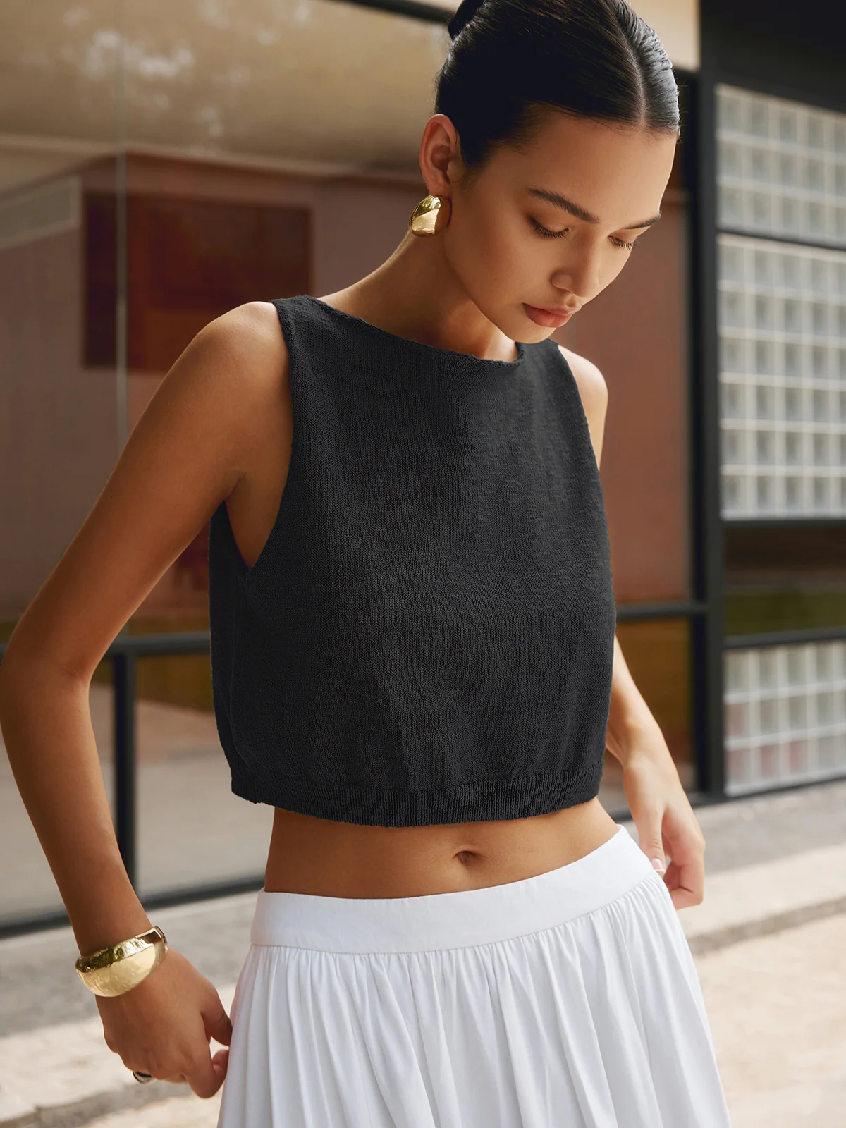 Cotton Blends Crop Tank Top - Image 6