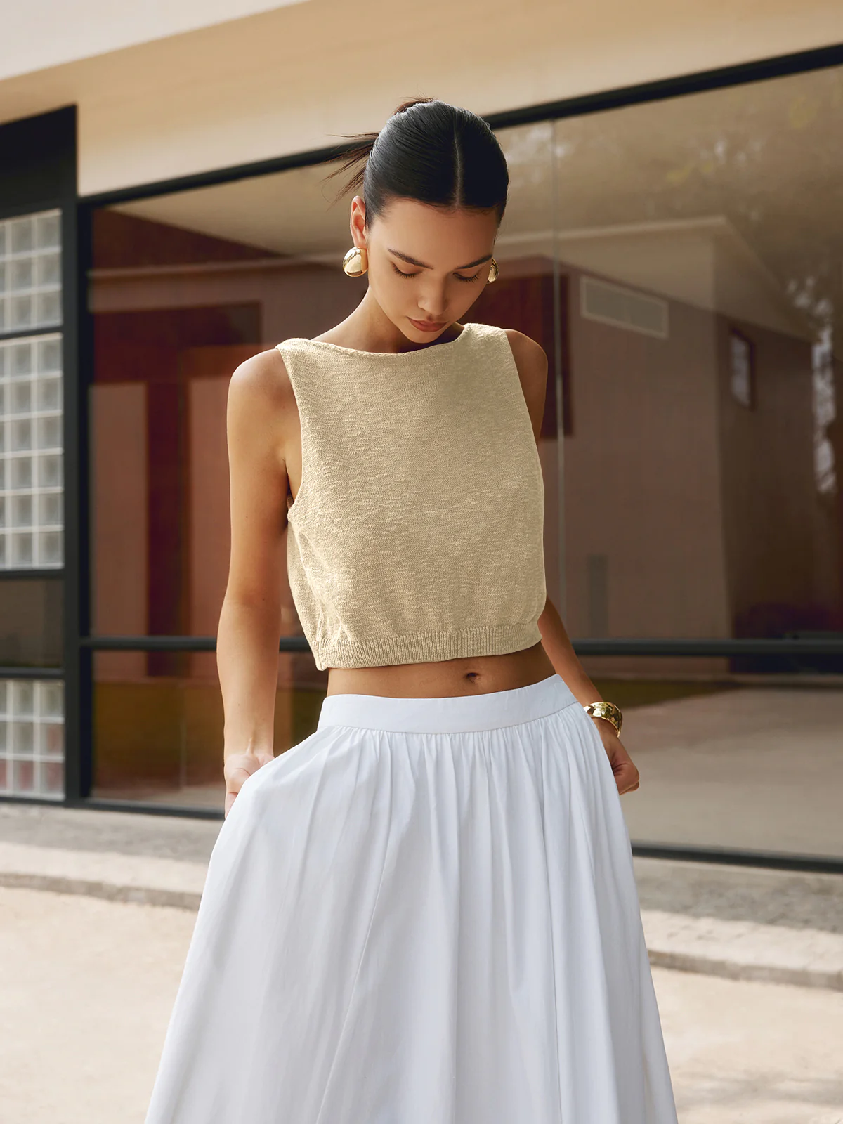 Cotton Blends Crop Tank Top - Image 8