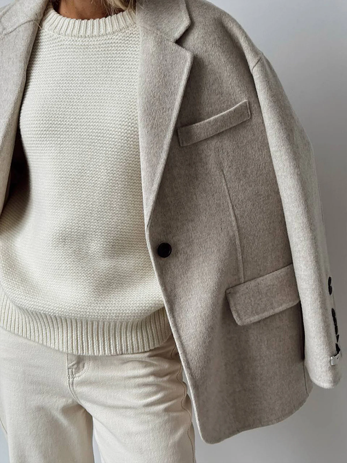 Cotton Blends Mechanism Knitting Sweater - Image 2