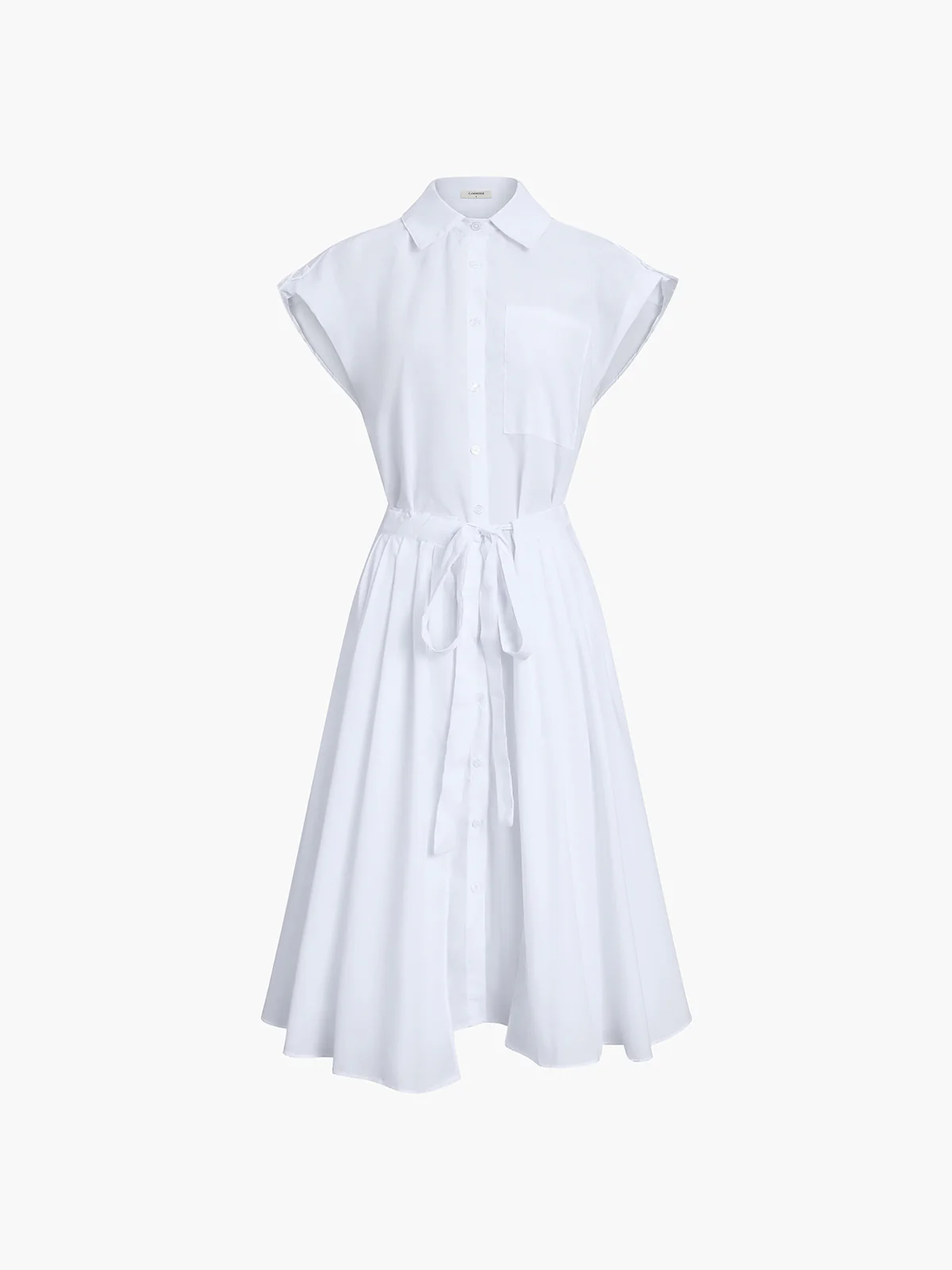 Cotton Blends Sleeveless Split Midi Dress - Image 3