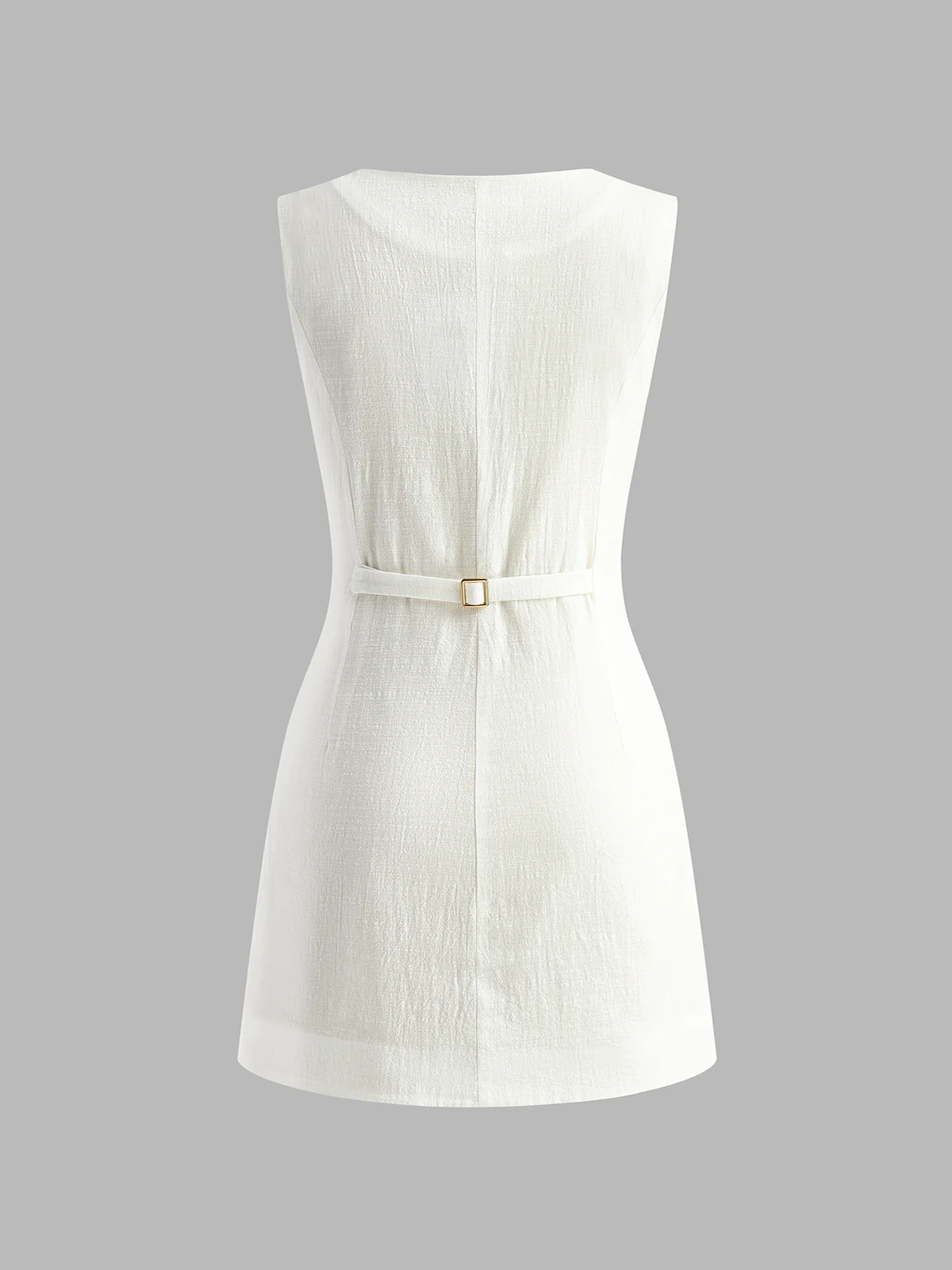 Cotton Button-Front Short Dress - Image 6