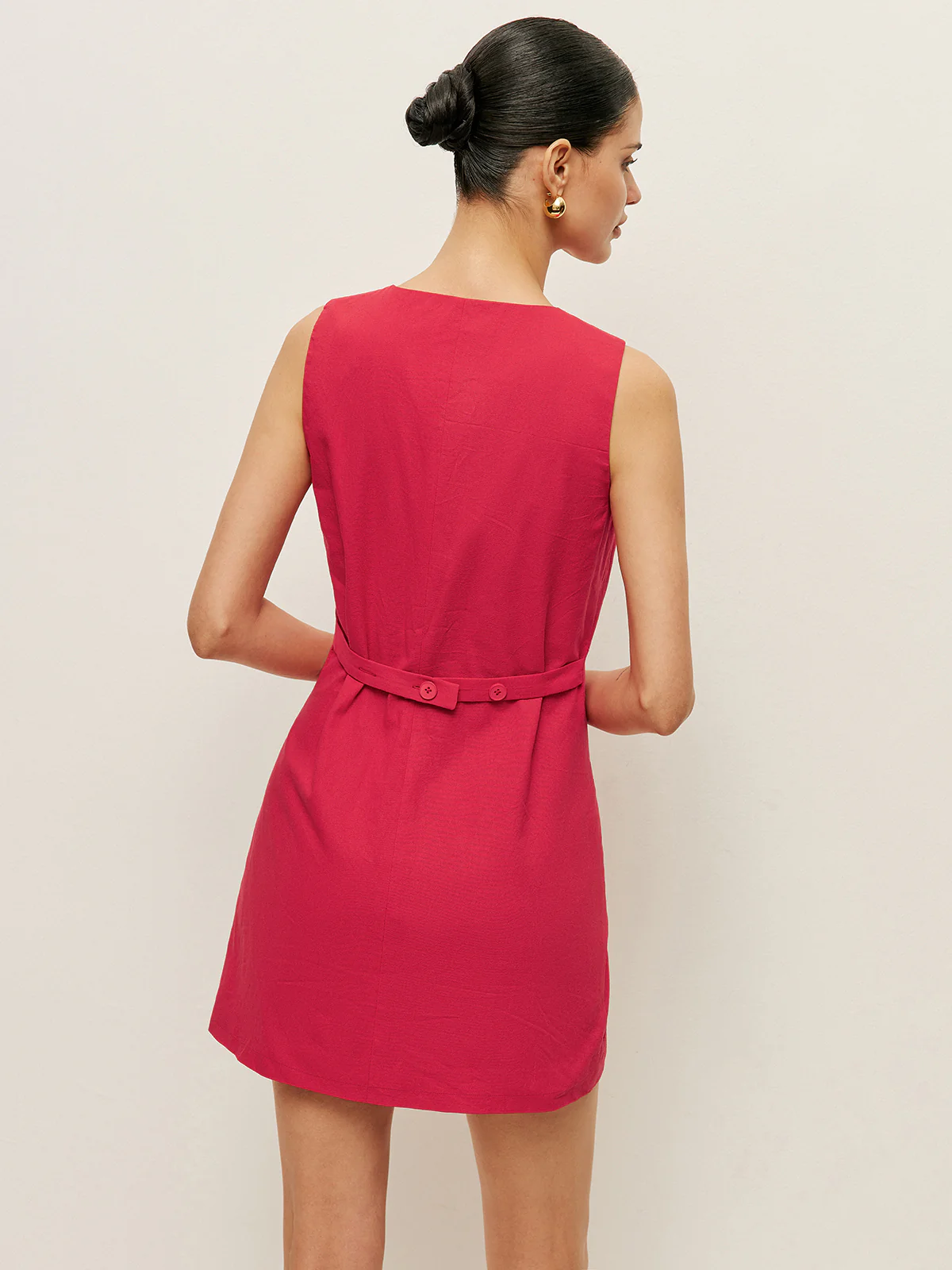 Cotton Buttoned Pockets Dress - Image 6