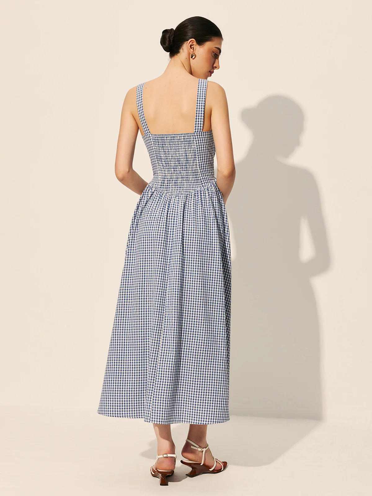 Cotton Checkerboard Tie-Front Dress - Image 6