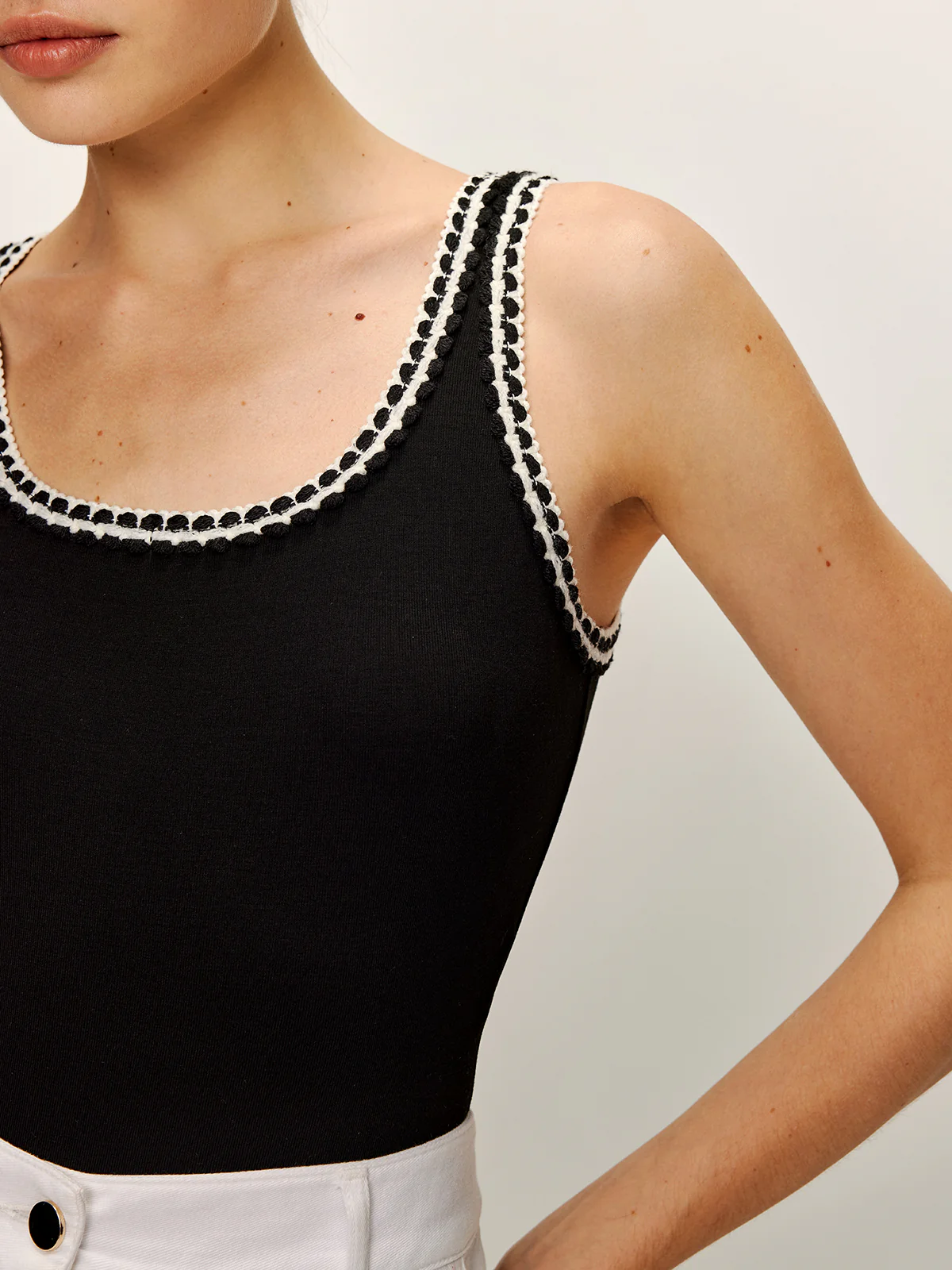 Cotton Contrast Trim Bodysuit - Image 4