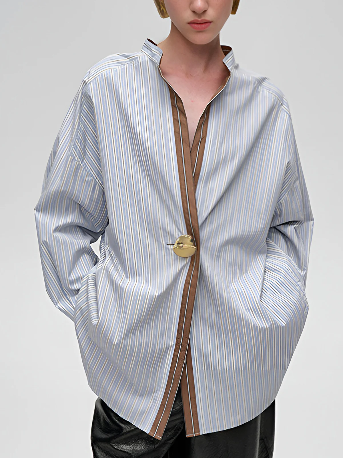 Cotton Contrast Trim Pinstripe Polo Shirt - Image 2