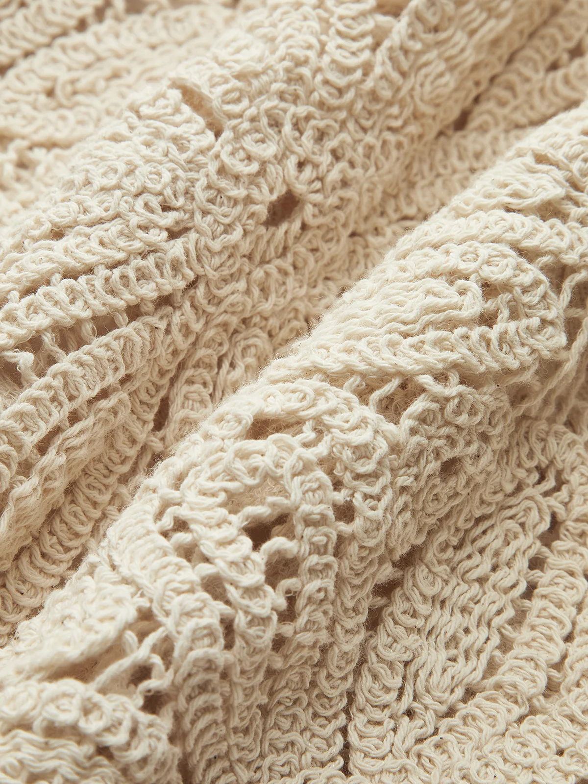 Cotton Crochet Lace Semi-Sheer Skirt - Image 3