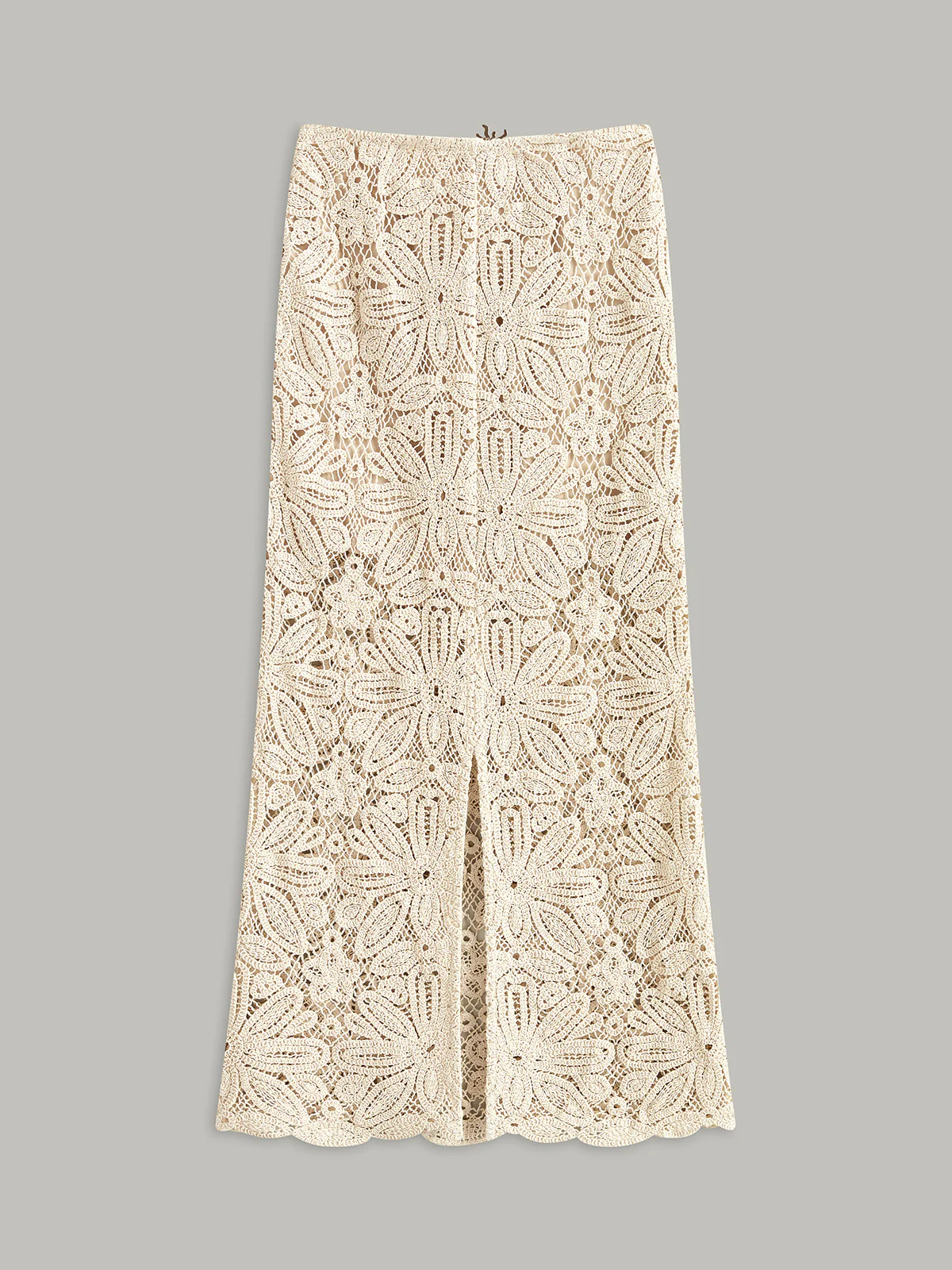 Cotton Crochet Lace Semi-Sheer Skirt - Image 4