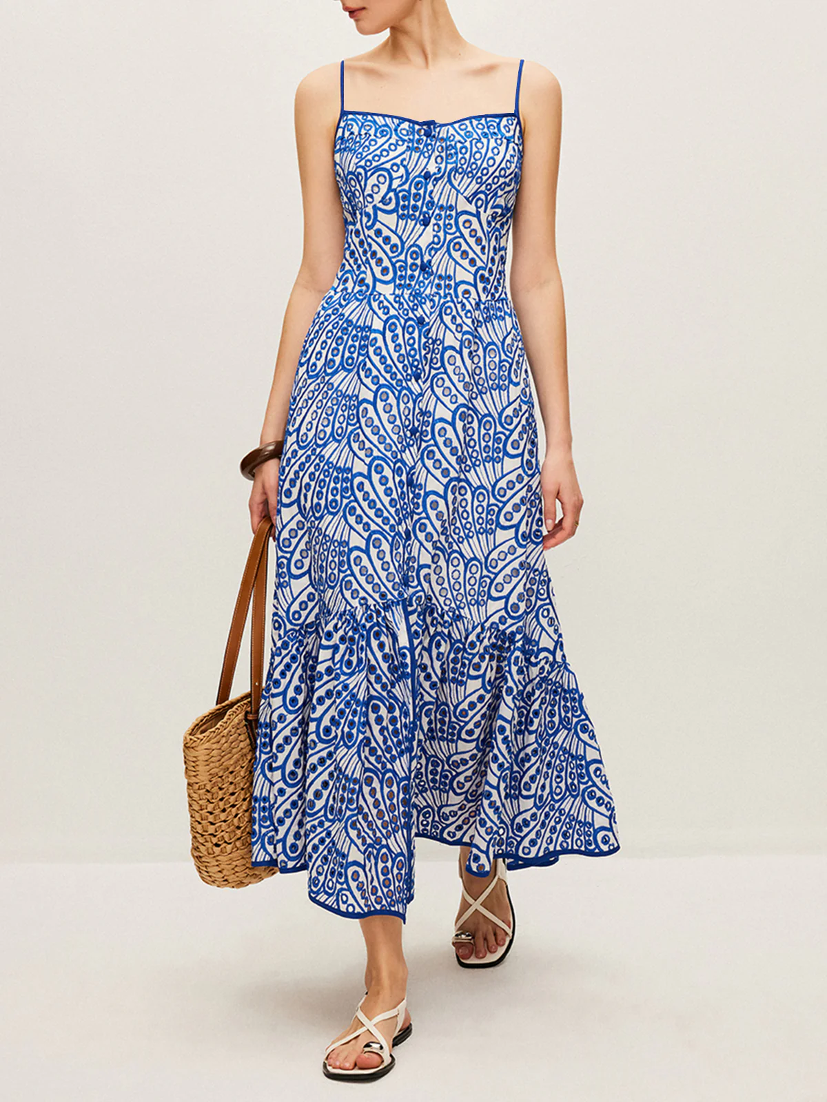 Cotton Embroidered Cami Dress