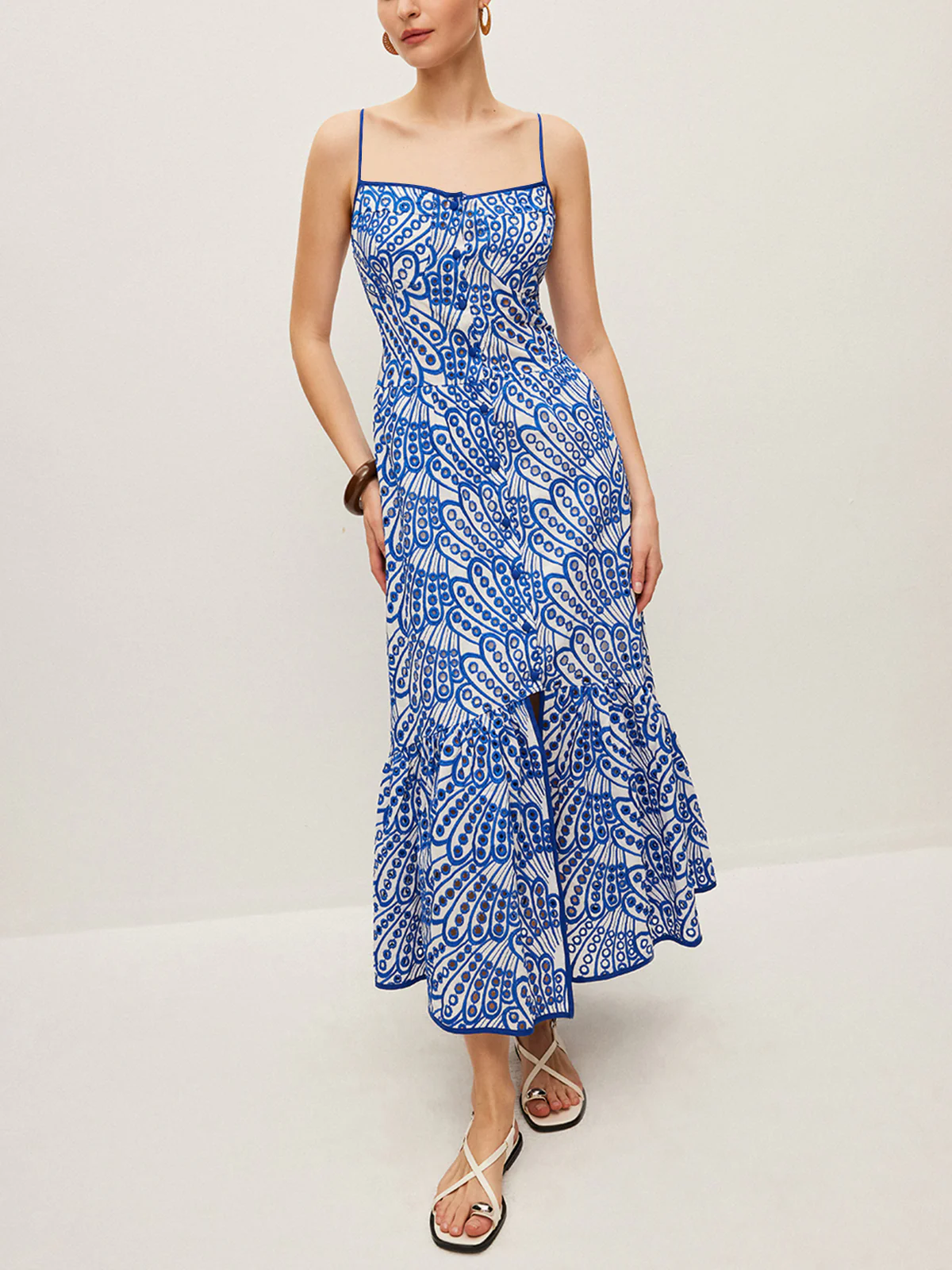 Cotton Embroidered Cami Dress - Image 3