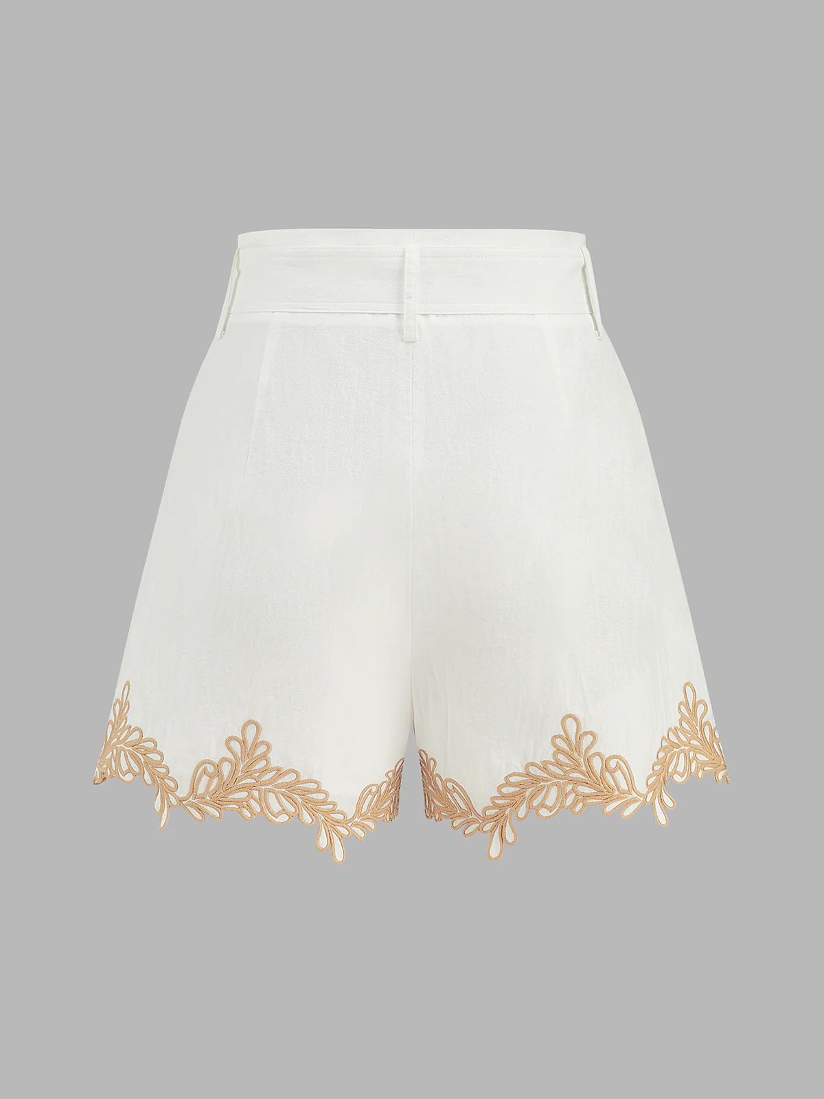 Cotton Embroidered Shirt & Belted Shorts Set - Image 6