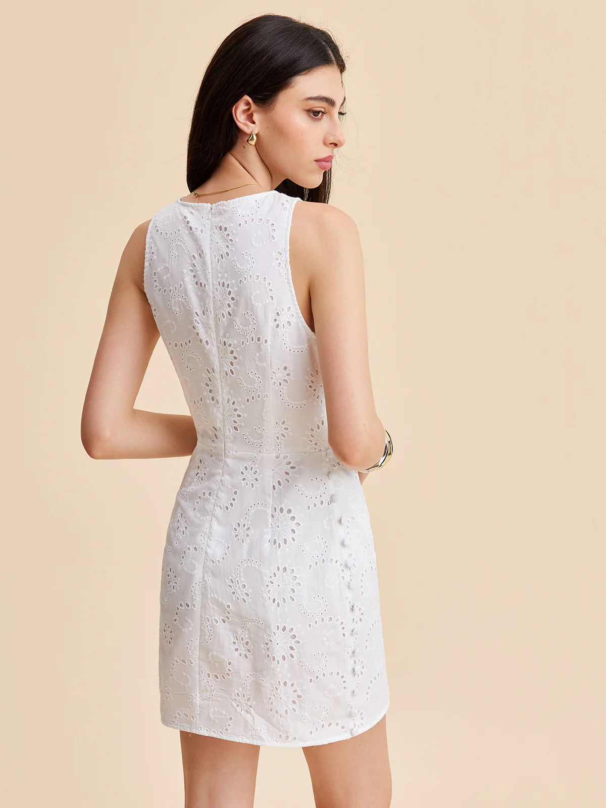 Cotton Eyelet Cut-out Dress - Image 7