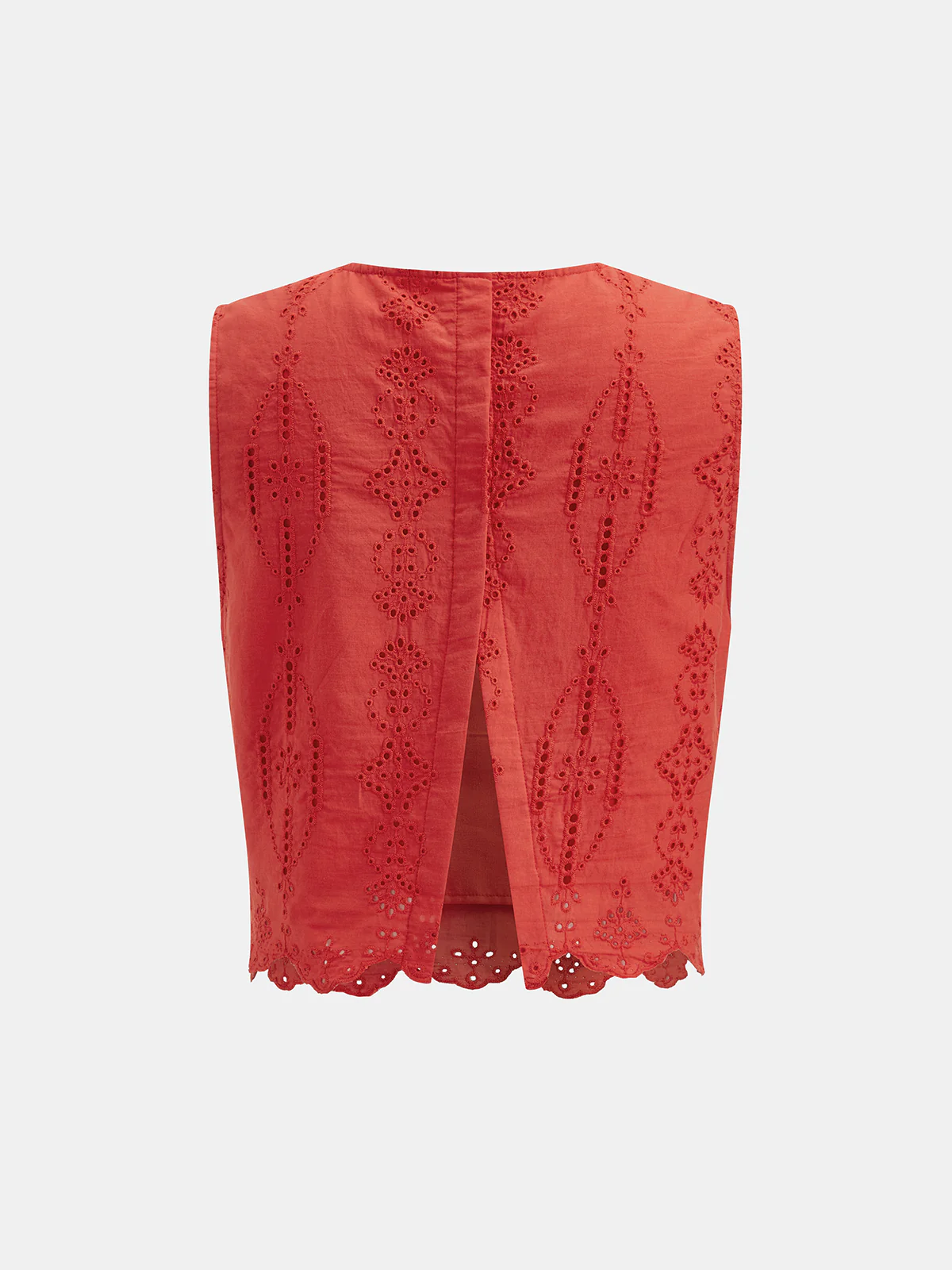 Cotton Eyelet Embroidery Top & Midi Skirt Set - Image 3