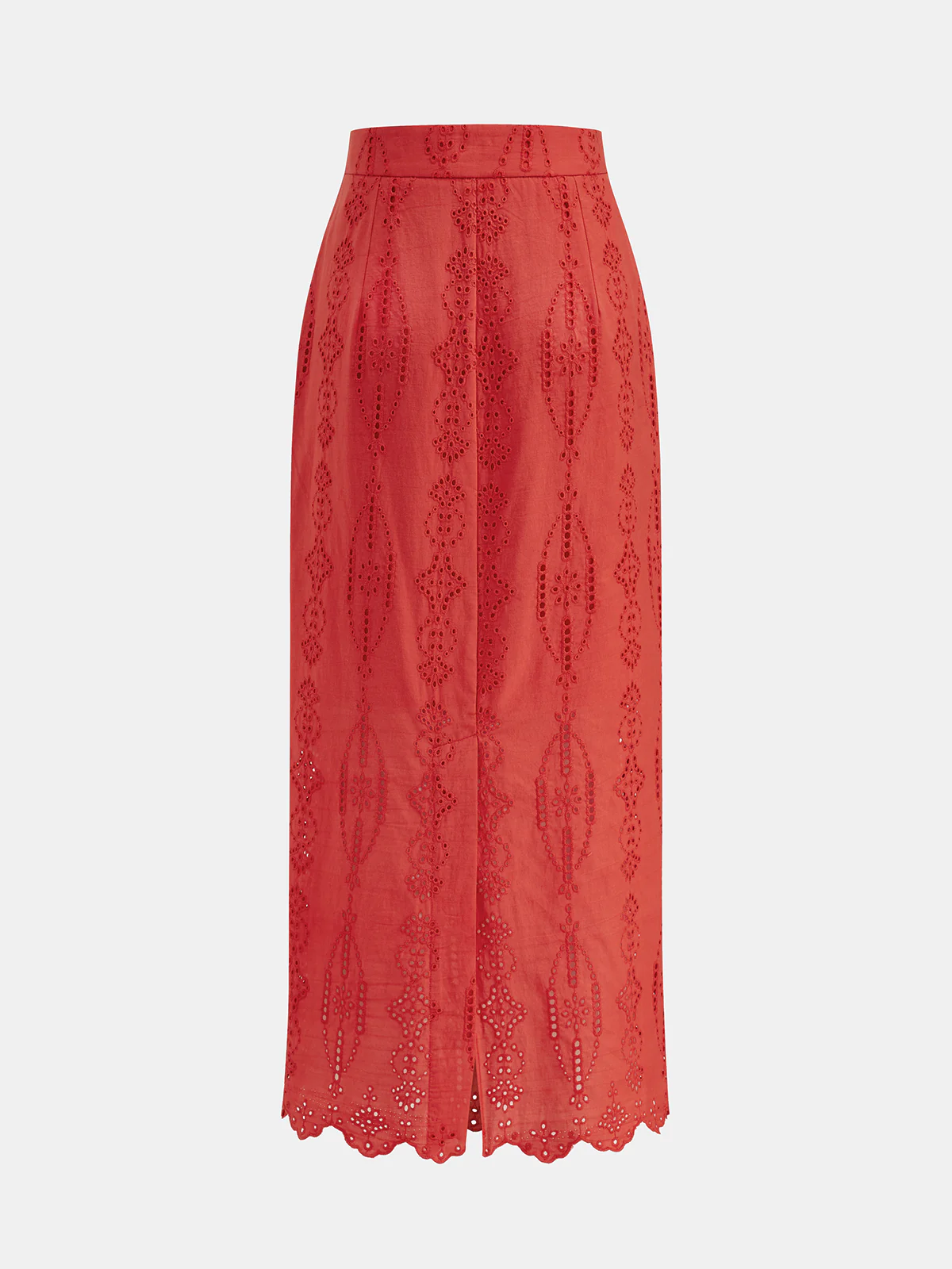 Cotton Eyelet Embroidery Top & Midi Skirt Set - Image 5