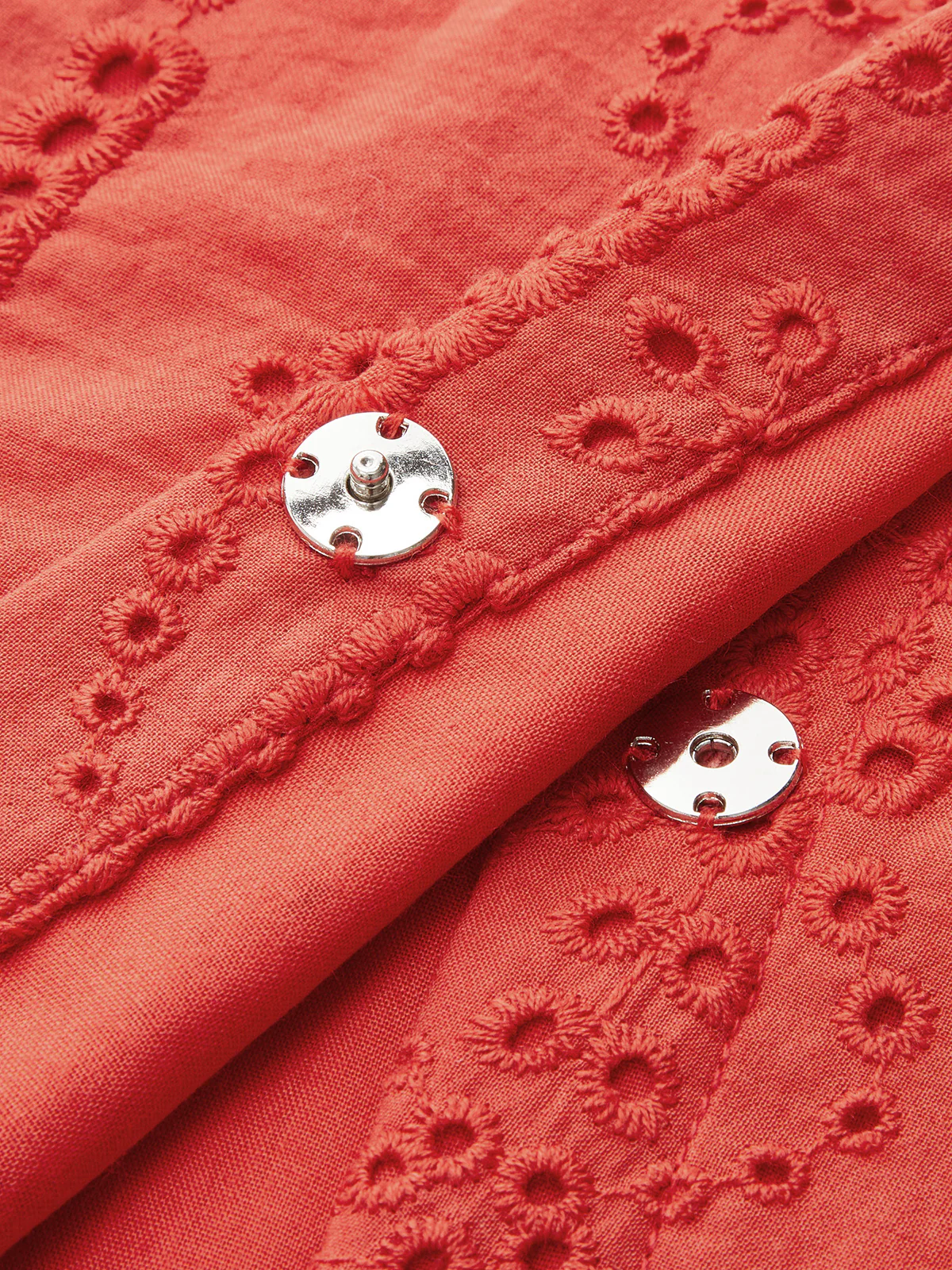 Cotton Eyelet Embroidery Top & Midi Skirt Set - Image 7