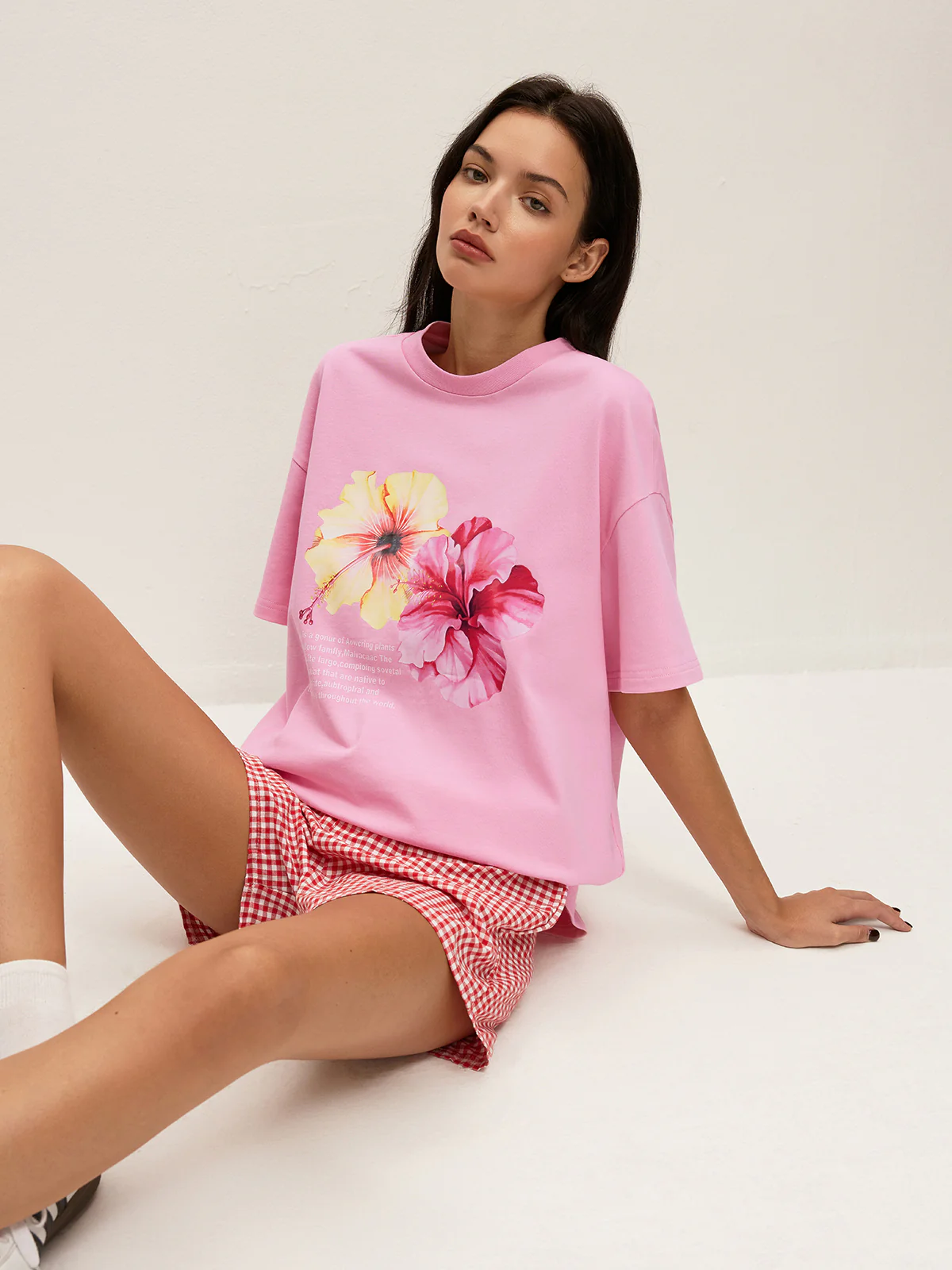 Cotton Floral Graphic Oversized T-Shirt - Image 5