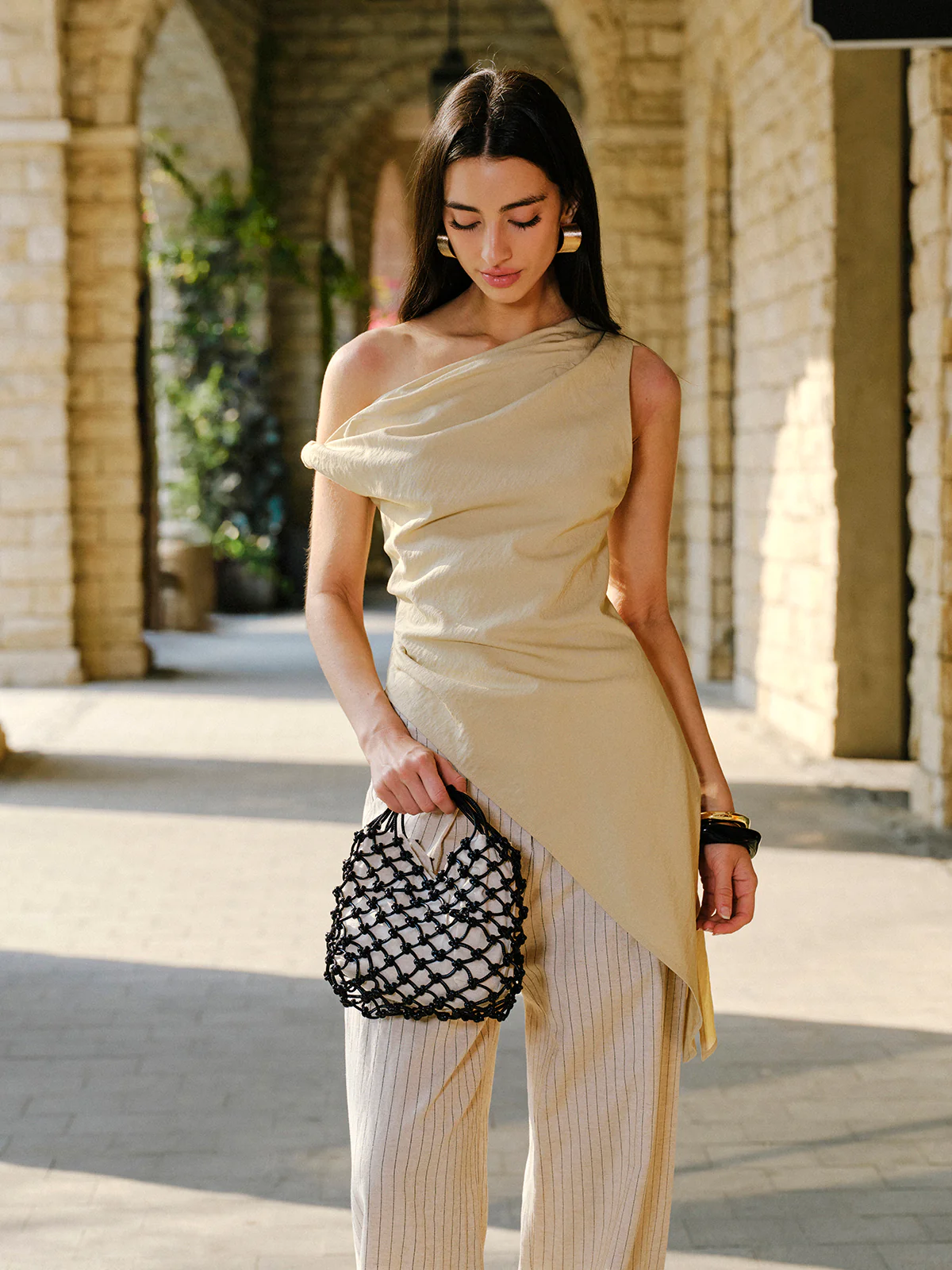 Cotton & Linen Asymmetrical Blouse - Image 2