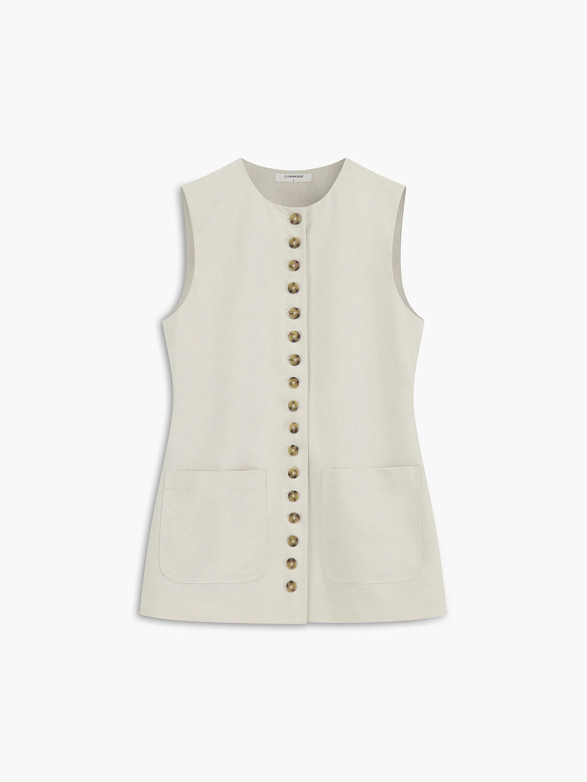 Cotton & Linen Button-Front Vest - Image 7
