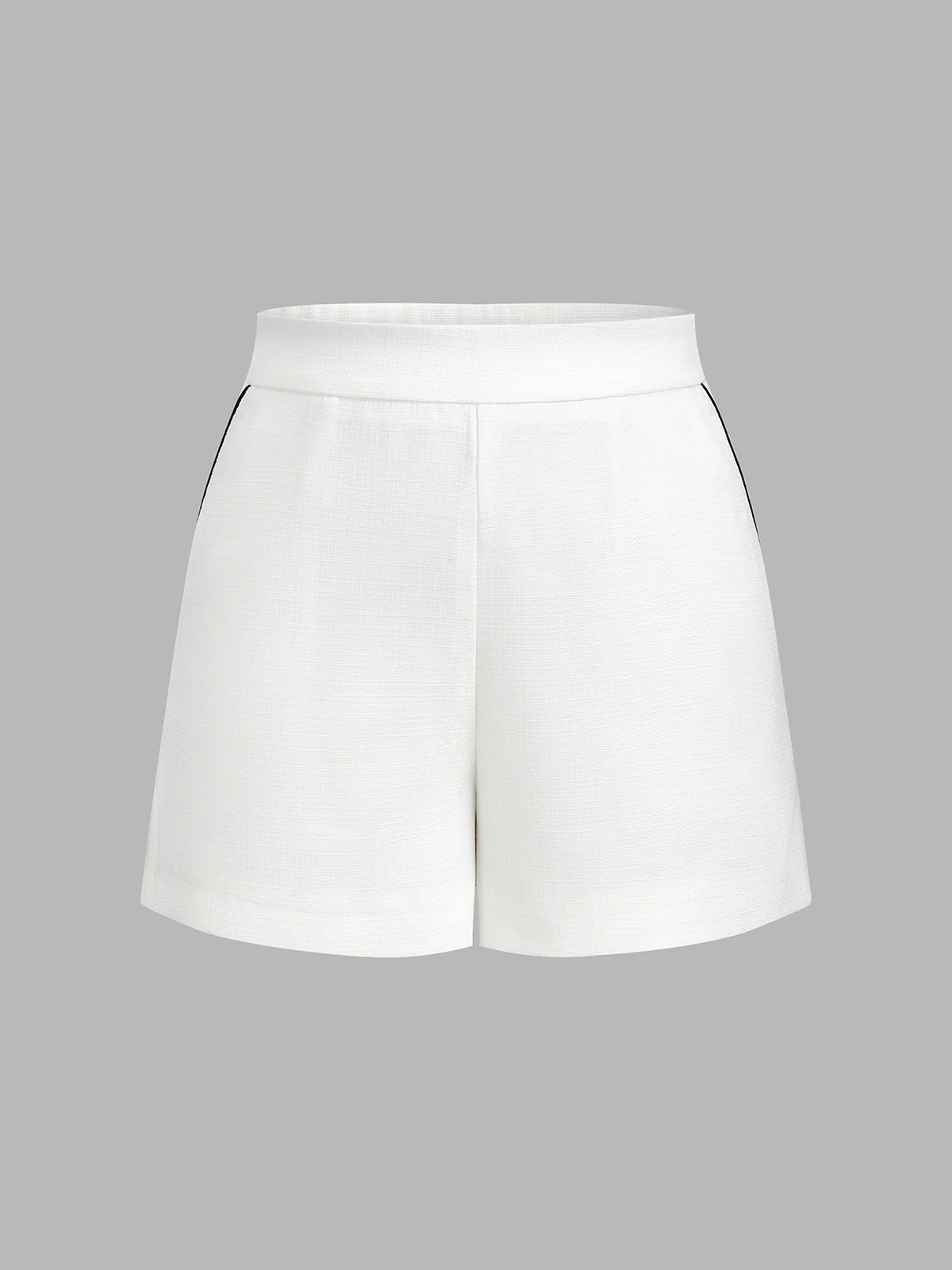 Cotton Linen Contrast Collar Vest & Shorts Set - Image 4