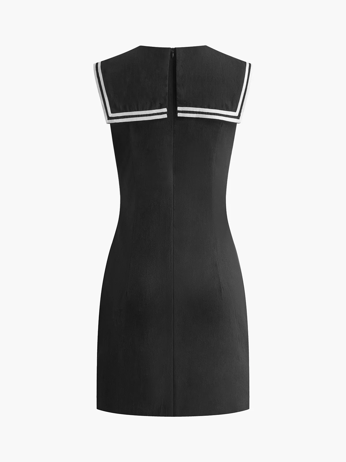 Cotton & Linen Contrast Trim Short Dress - Image 2