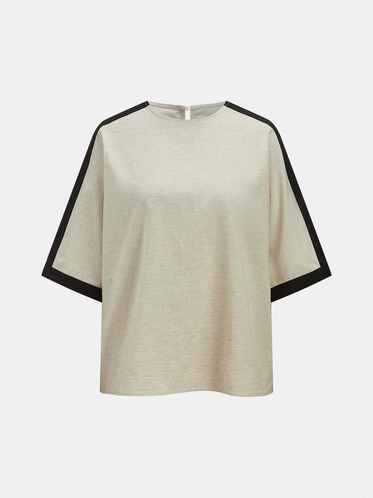 Cotton Linen Contrast Trim Top & Shorts Set - Image 3