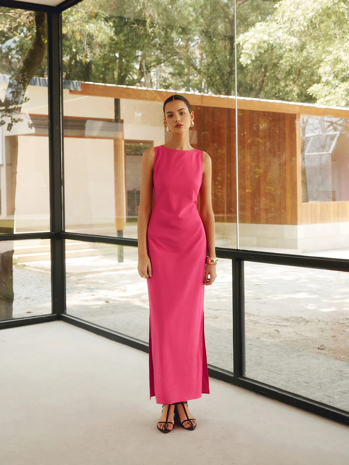 Cotton & Linen Crisscross Long Dress - Image 6