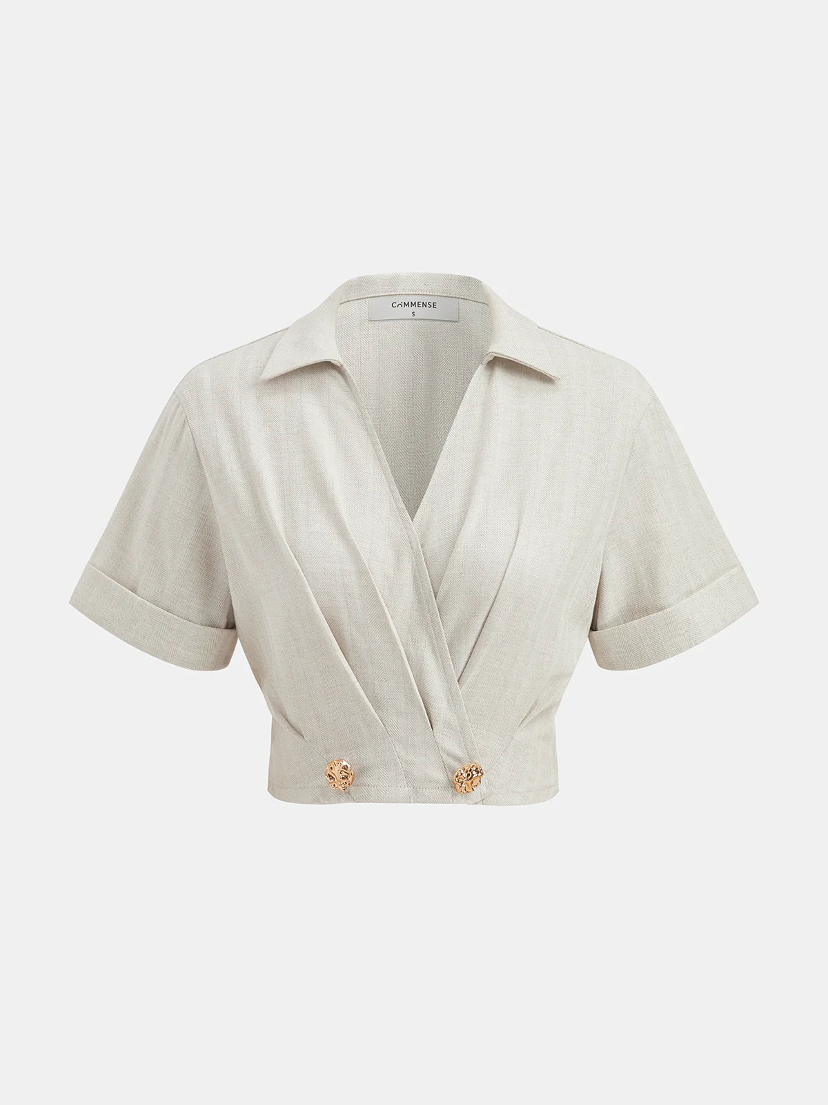 Cotton Linen Crop Top & Pleated Pants Set - Image 2
