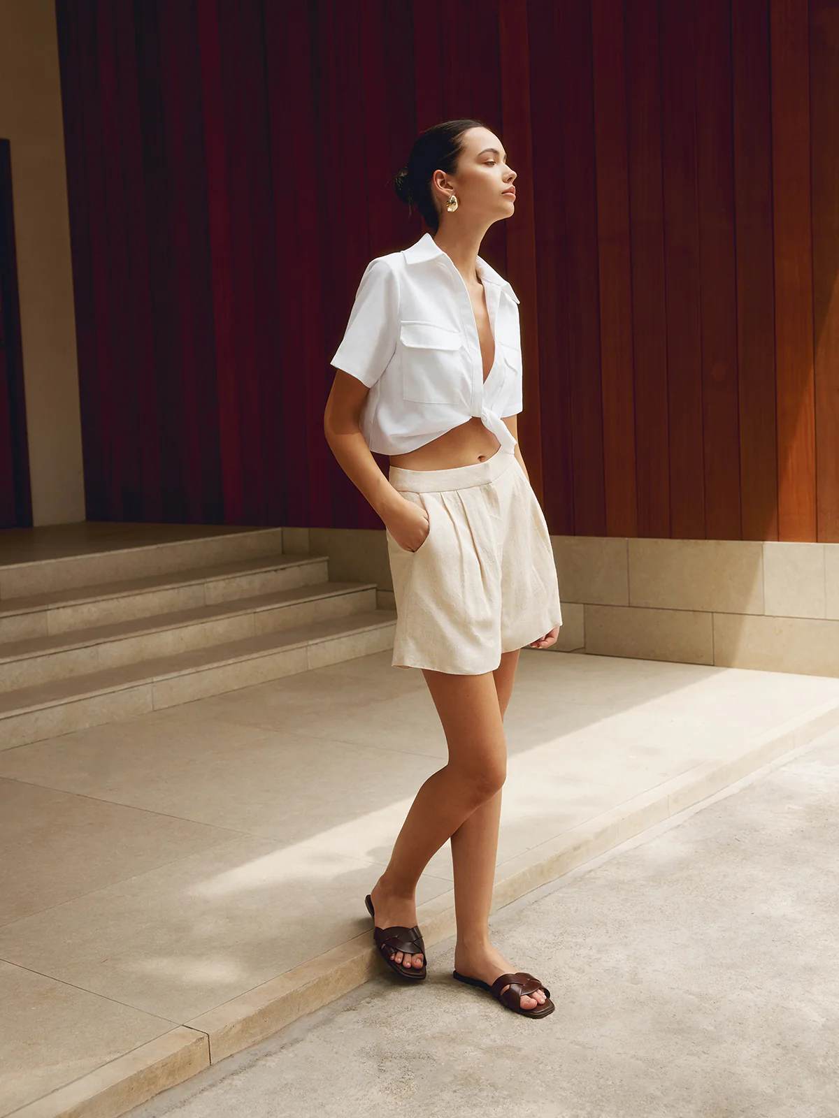 Cotton & Linen Cropped Shirt - Image 6