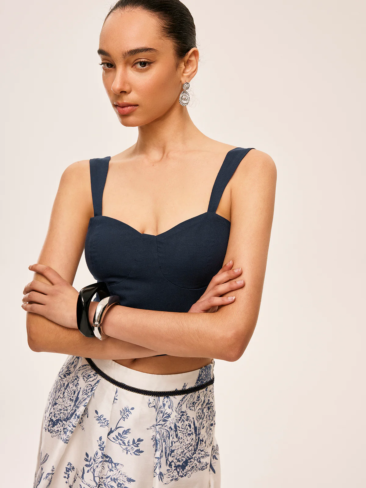 Cotton & Linen Floral Print Skirt Set - Image 6