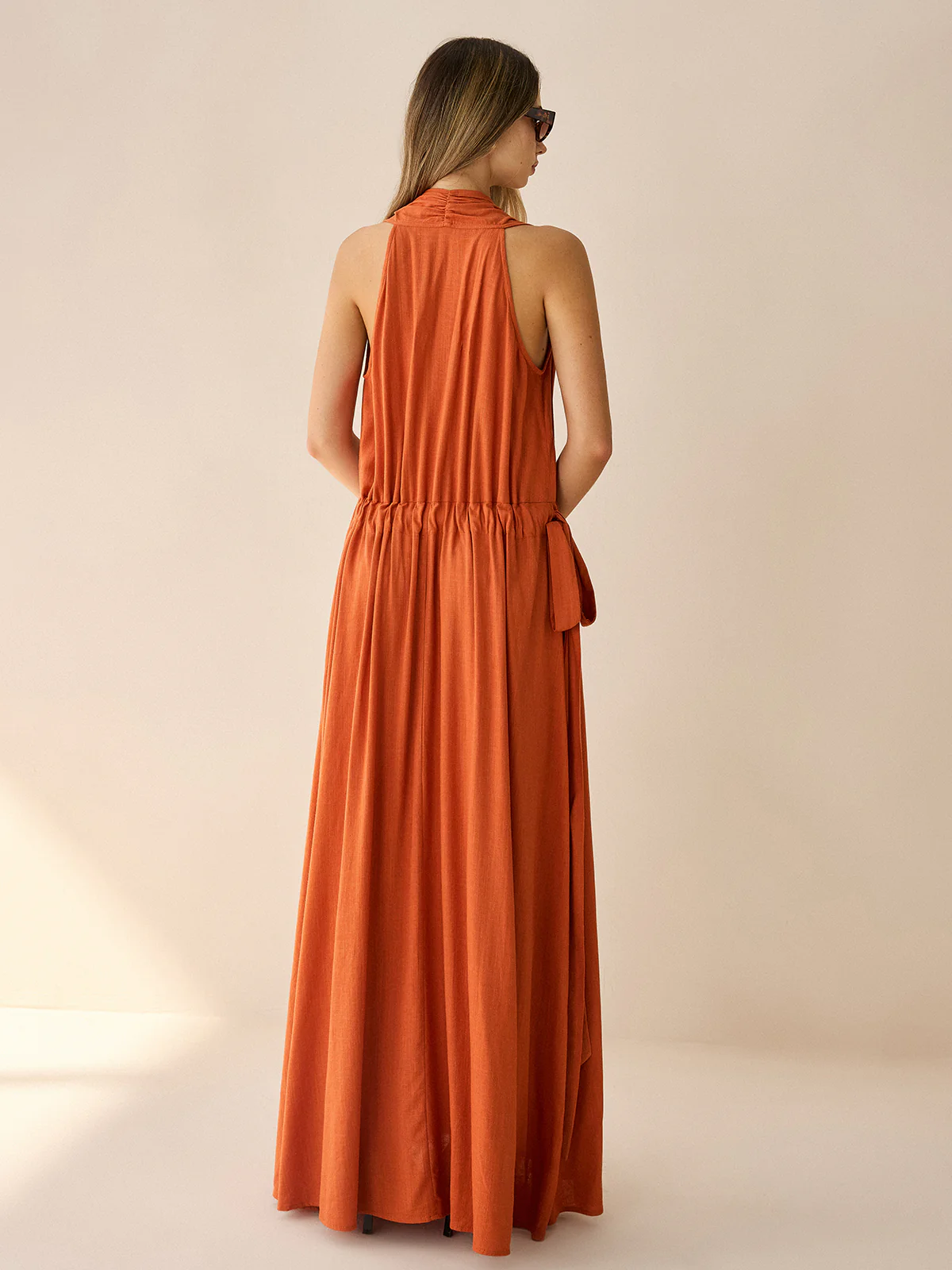 Cotton & Linen Halter Maxi Dress - Image 6