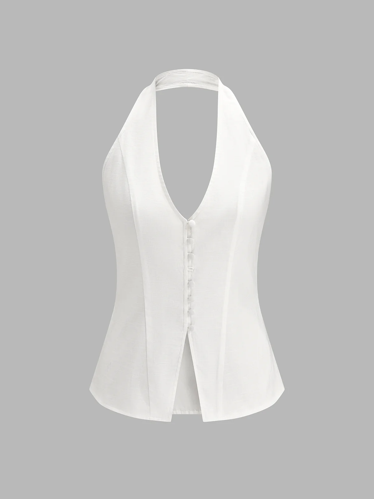 Cotton Linen Halter Top & Mini Skirt Set - Image 3