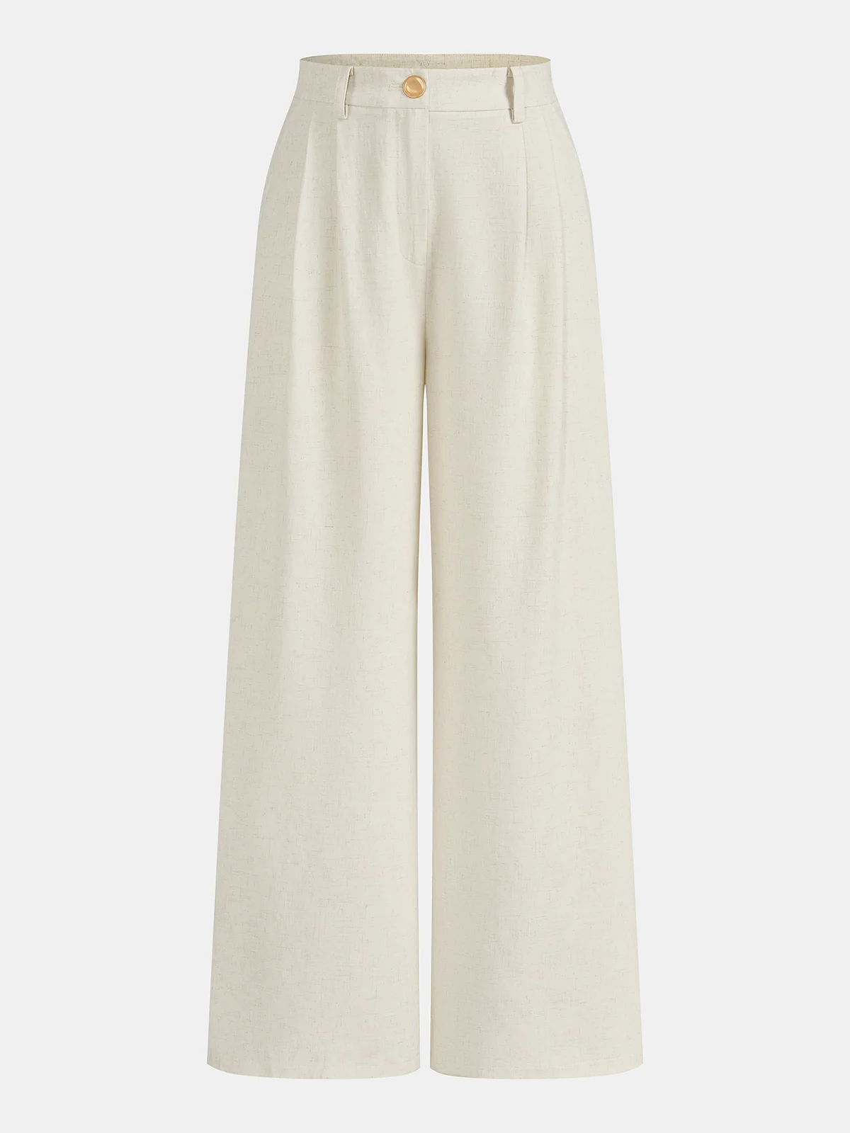 Cotton Linen High Waist Wide Leg Pants