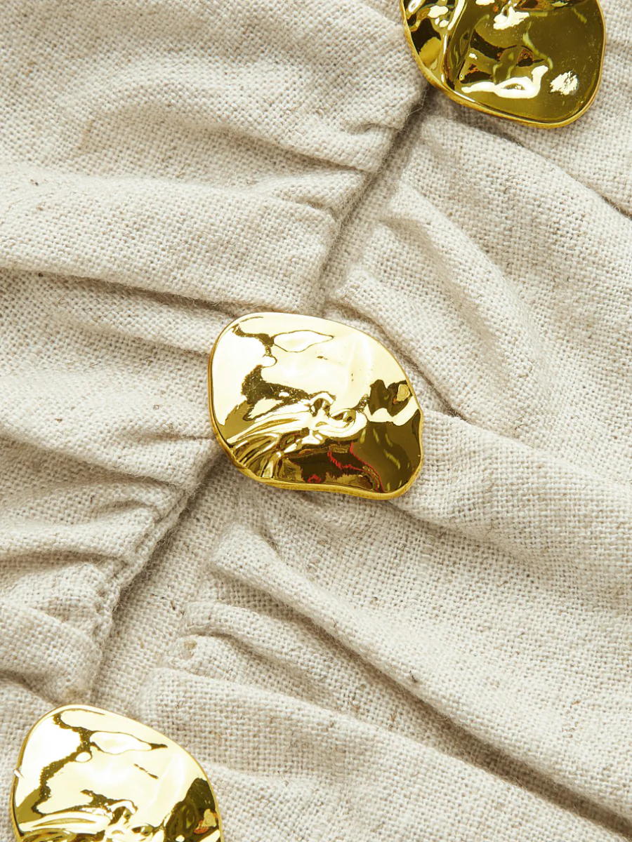 Cotton & Linen Kimono Sleeve Button Top - Image 4