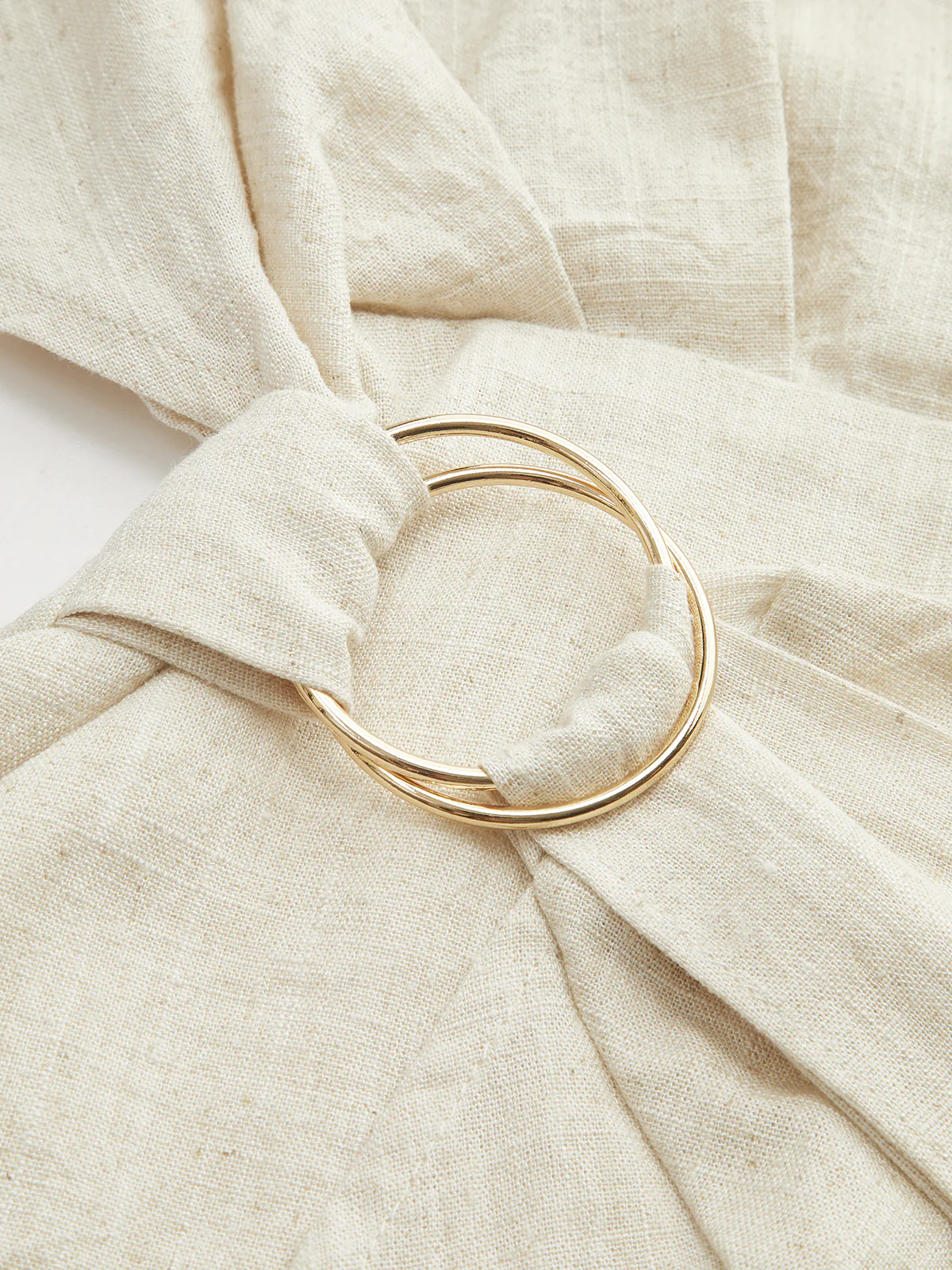Cotton & Linen Kimono Sleeve Wrap Dress - Image 3