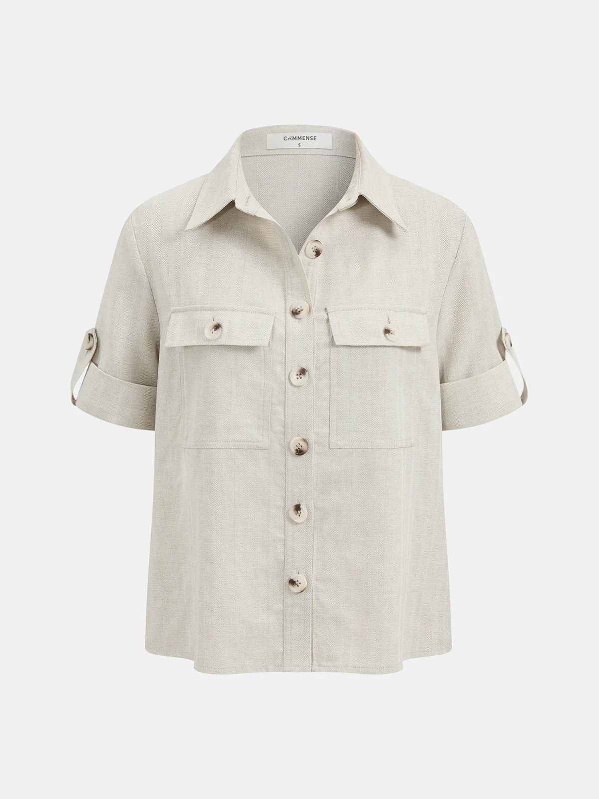 Cotton Linen Knotted Shirt & Belted Pants Set - Image 2