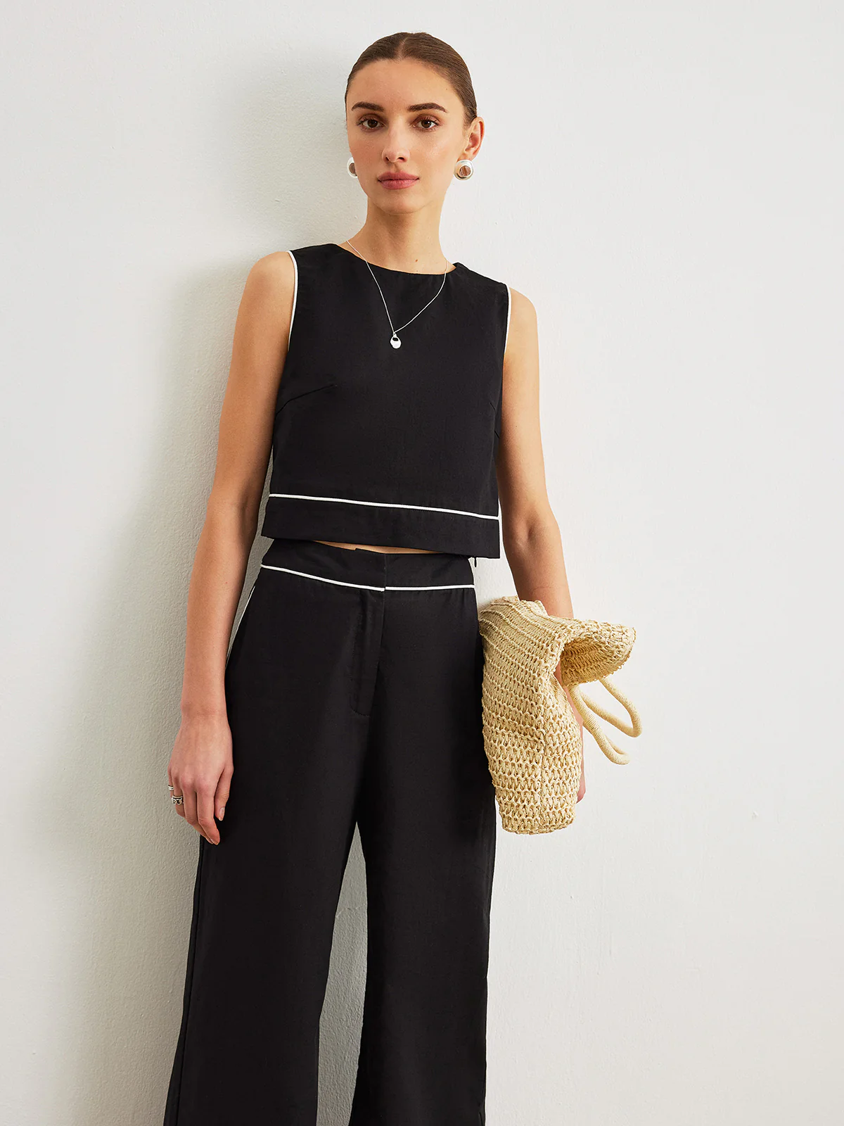 Cotton & Linen Pants Set With Pockets - Image 4