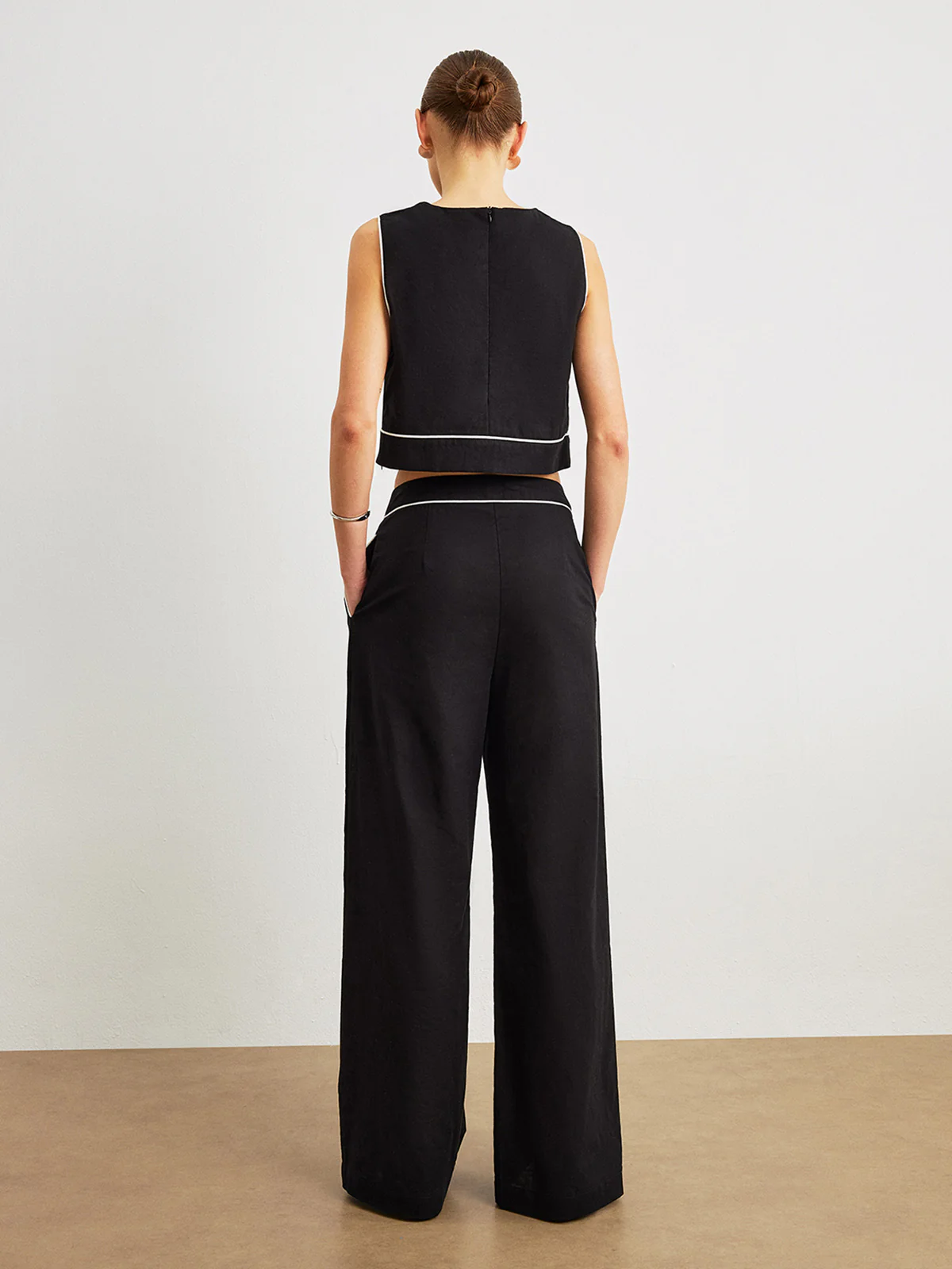 Cotton & Linen Pants Set With Pockets - Image 5