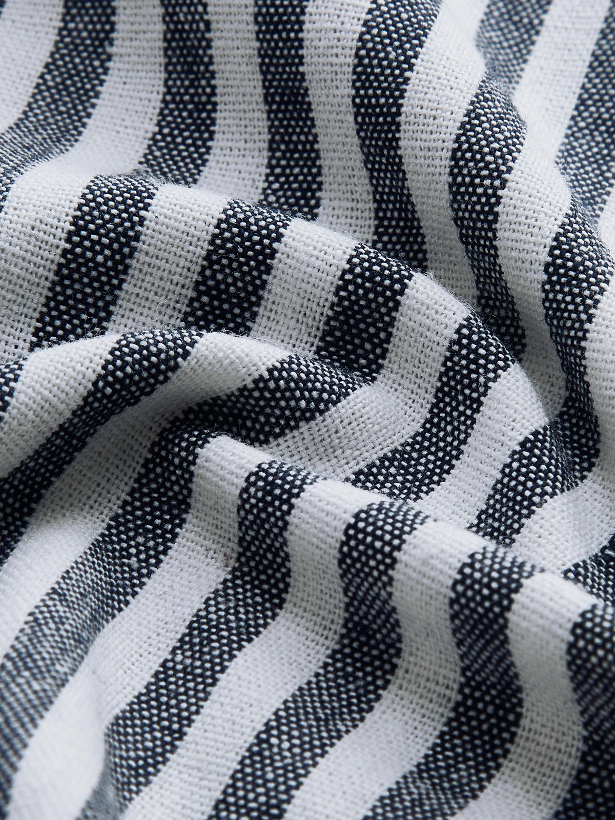 Cotton & Linen Pinstripe Loose Shirt - Image 9