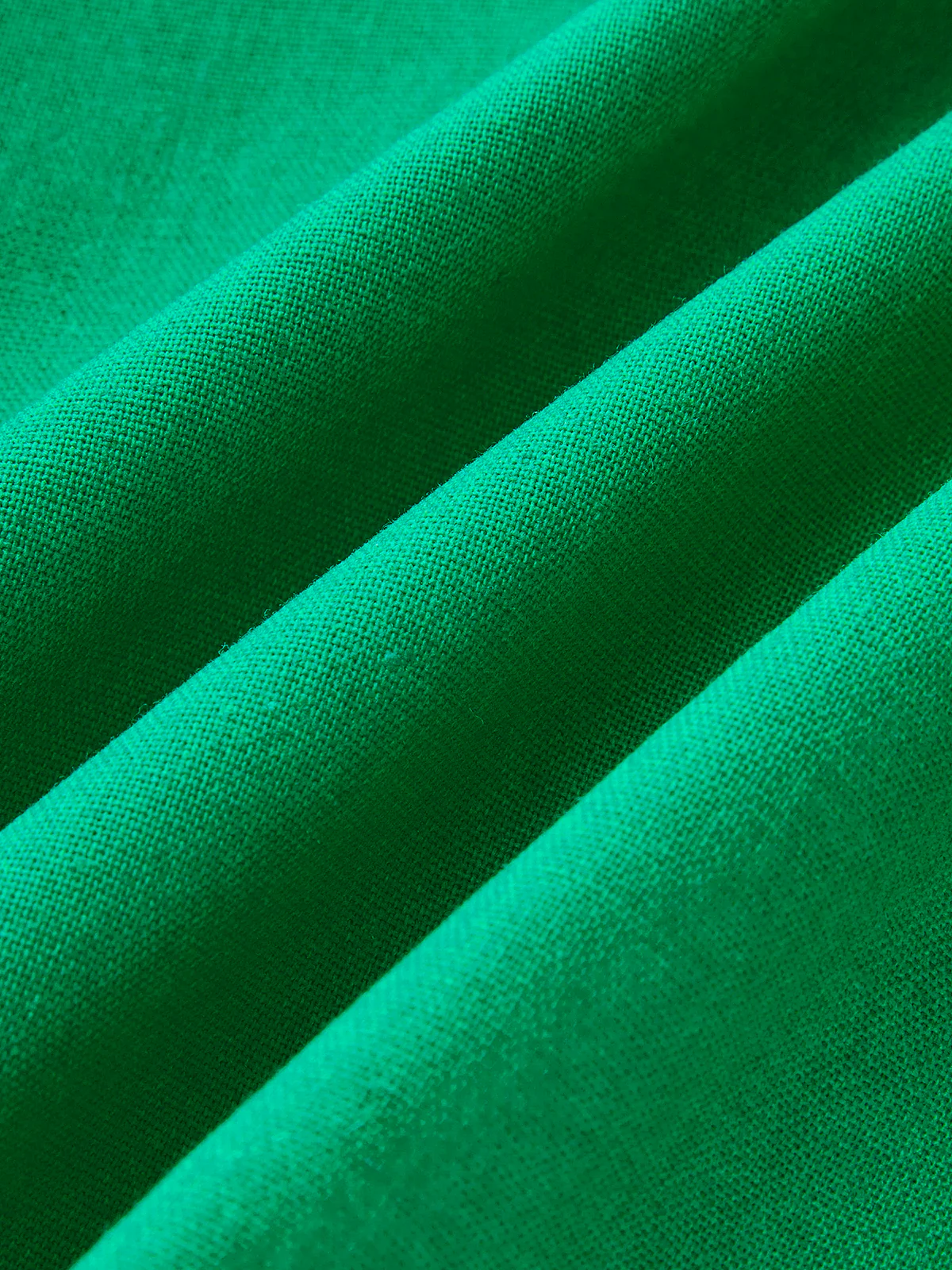 Cotton-Linen Pleated Button-Front  Mini Dress - Image 3
