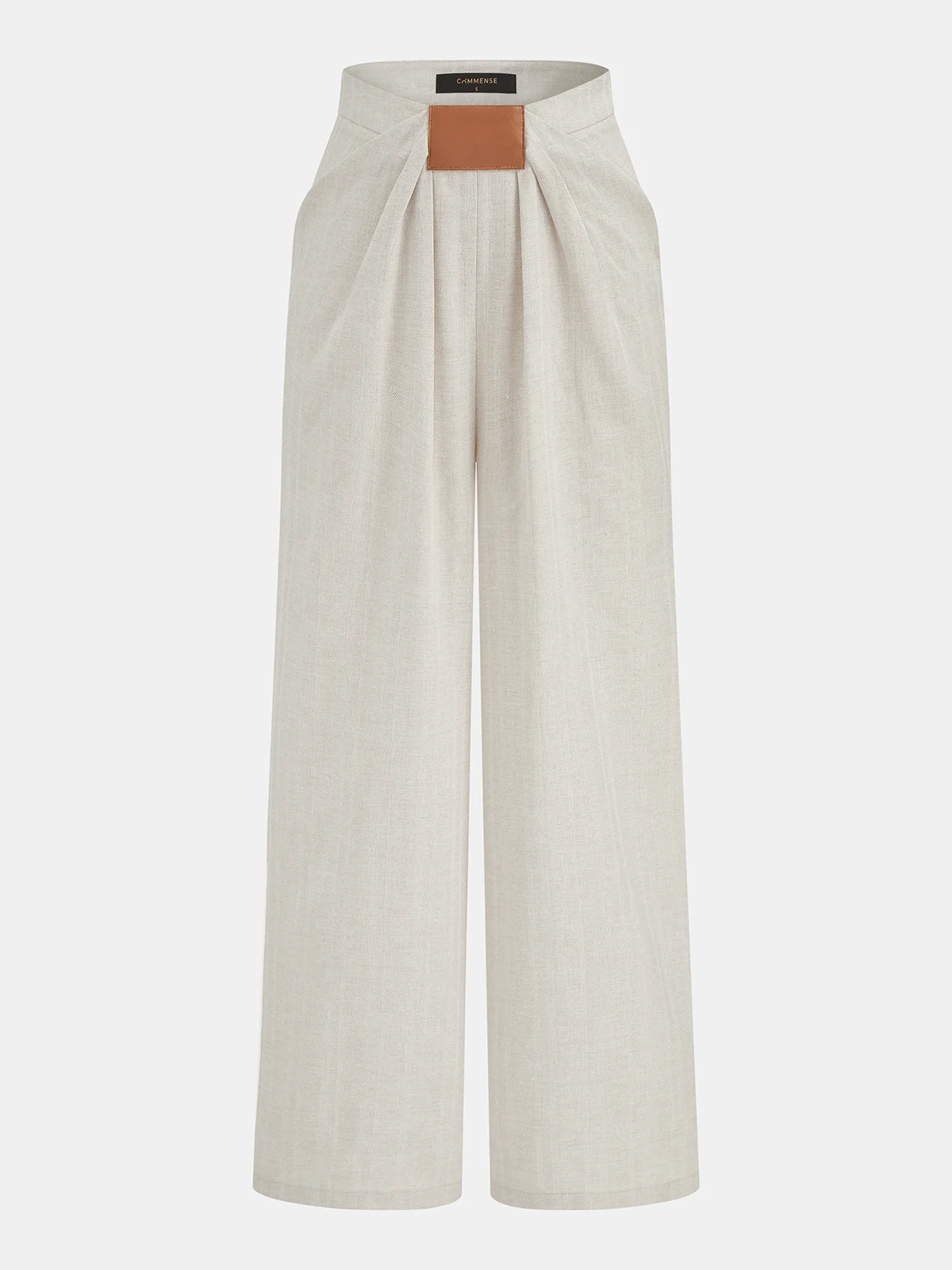 Cotton Linen Pleated Wide Leg Pants
