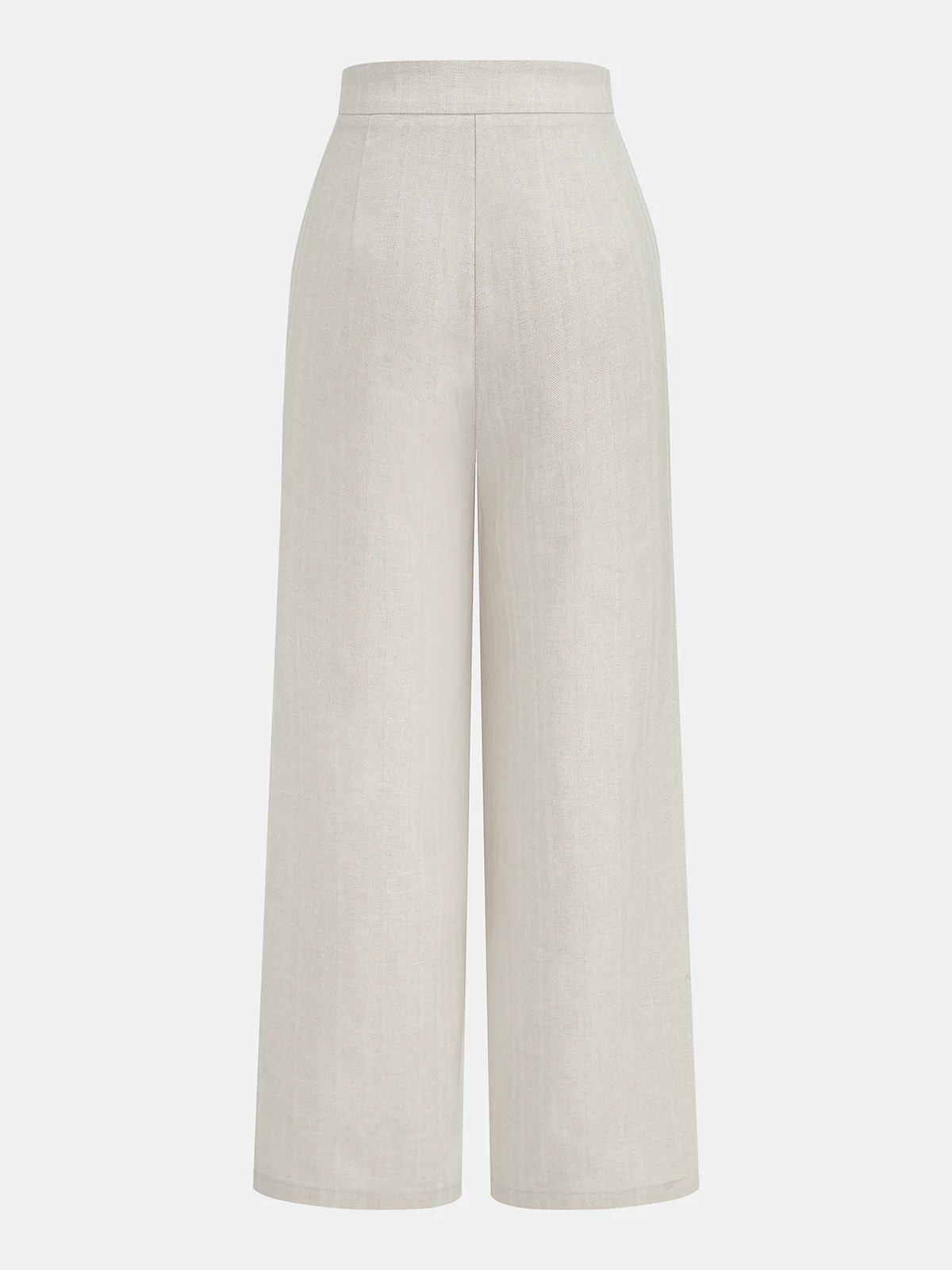 Cotton Linen Pleated Wide Leg Pants - Image 2