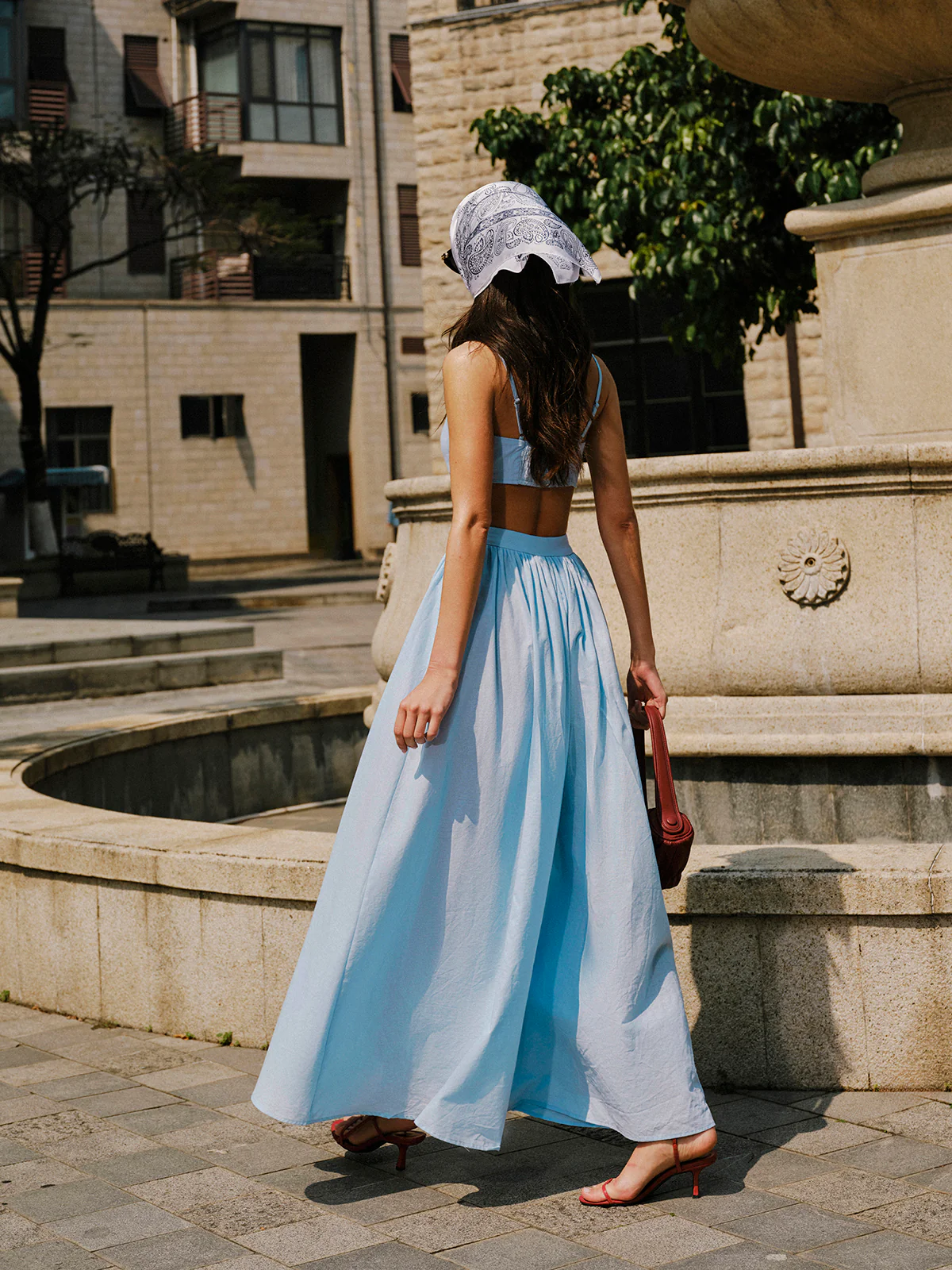 Cotton & Linen Pocket Detail Skirt Set - Image 4