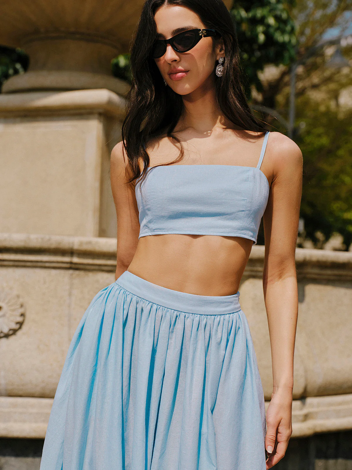 Cotton & Linen Pocket Detail Skirt Set - Image 5